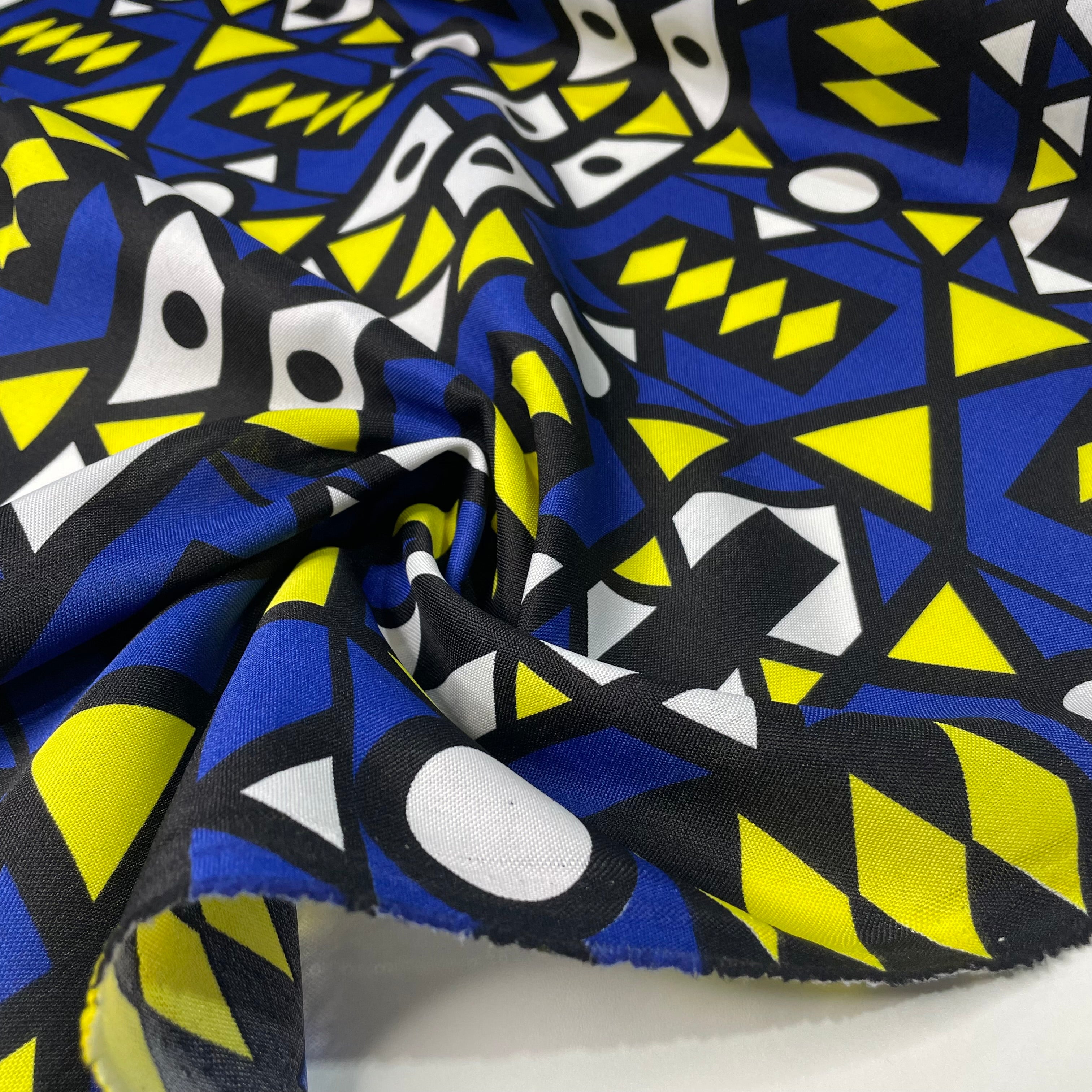 Oxford Étnico Geométrico Africano Amarelo e Azul