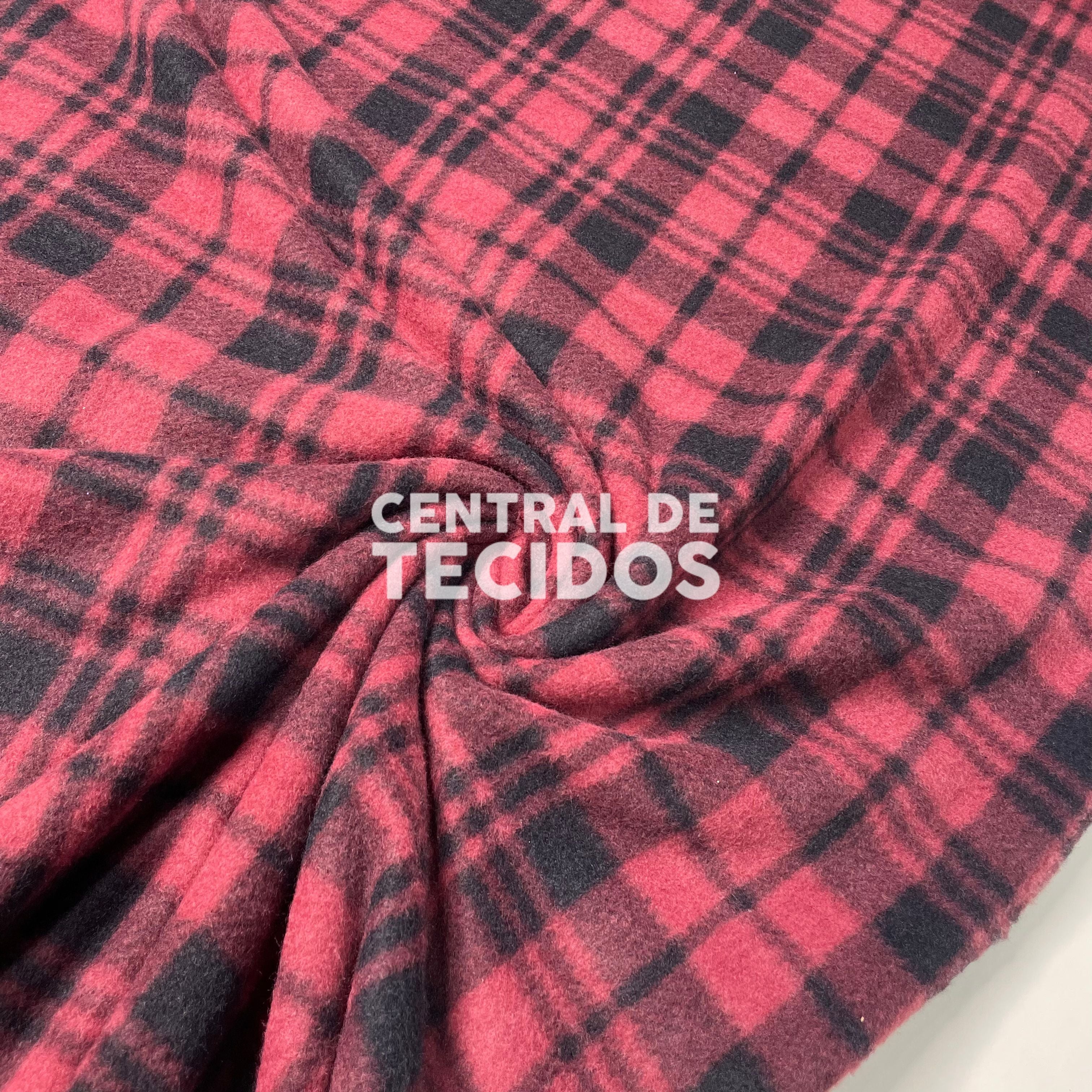 Soft Térmico Xadrezinho Vermelho Bordô e Preto