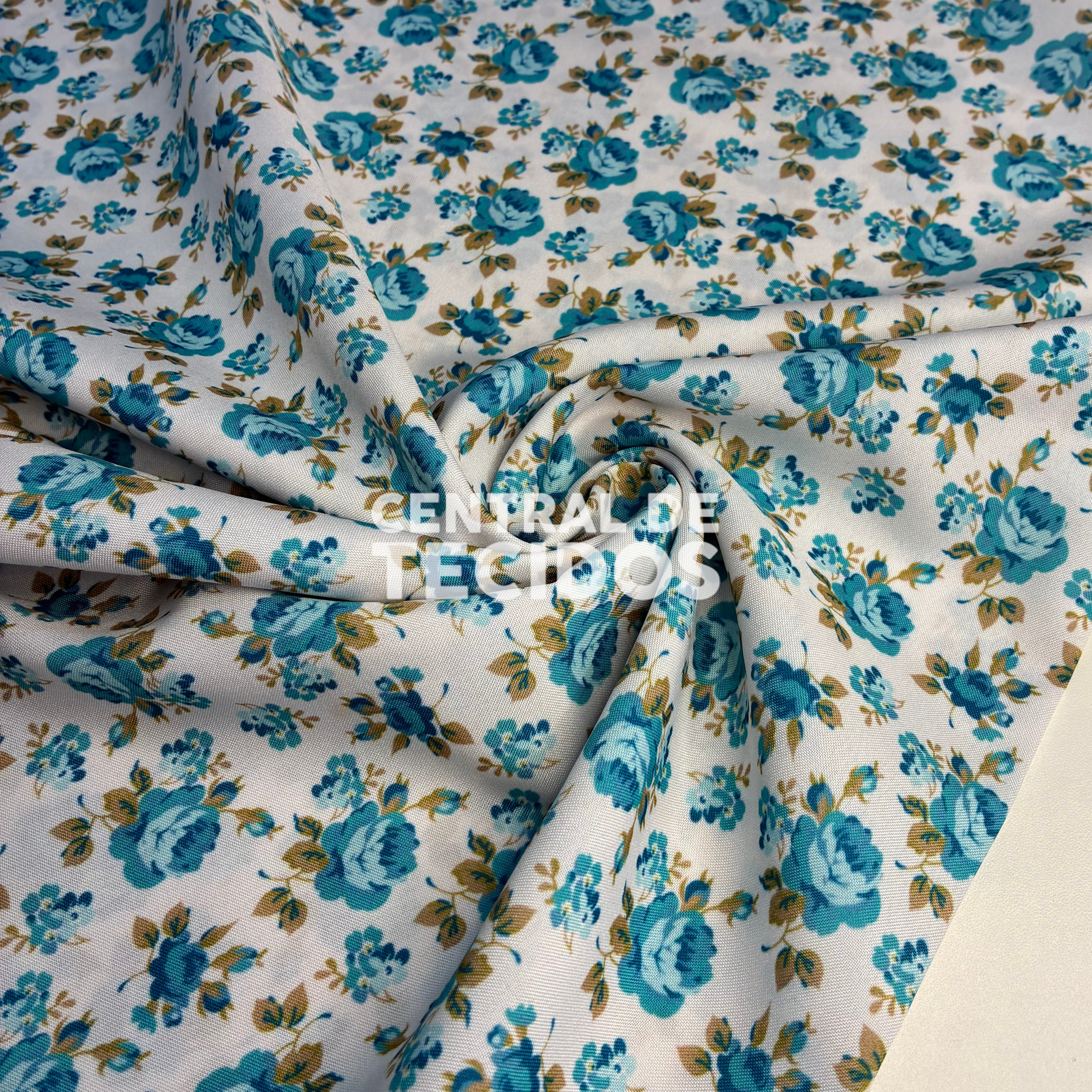Oxfordine Digital Rosas Azul