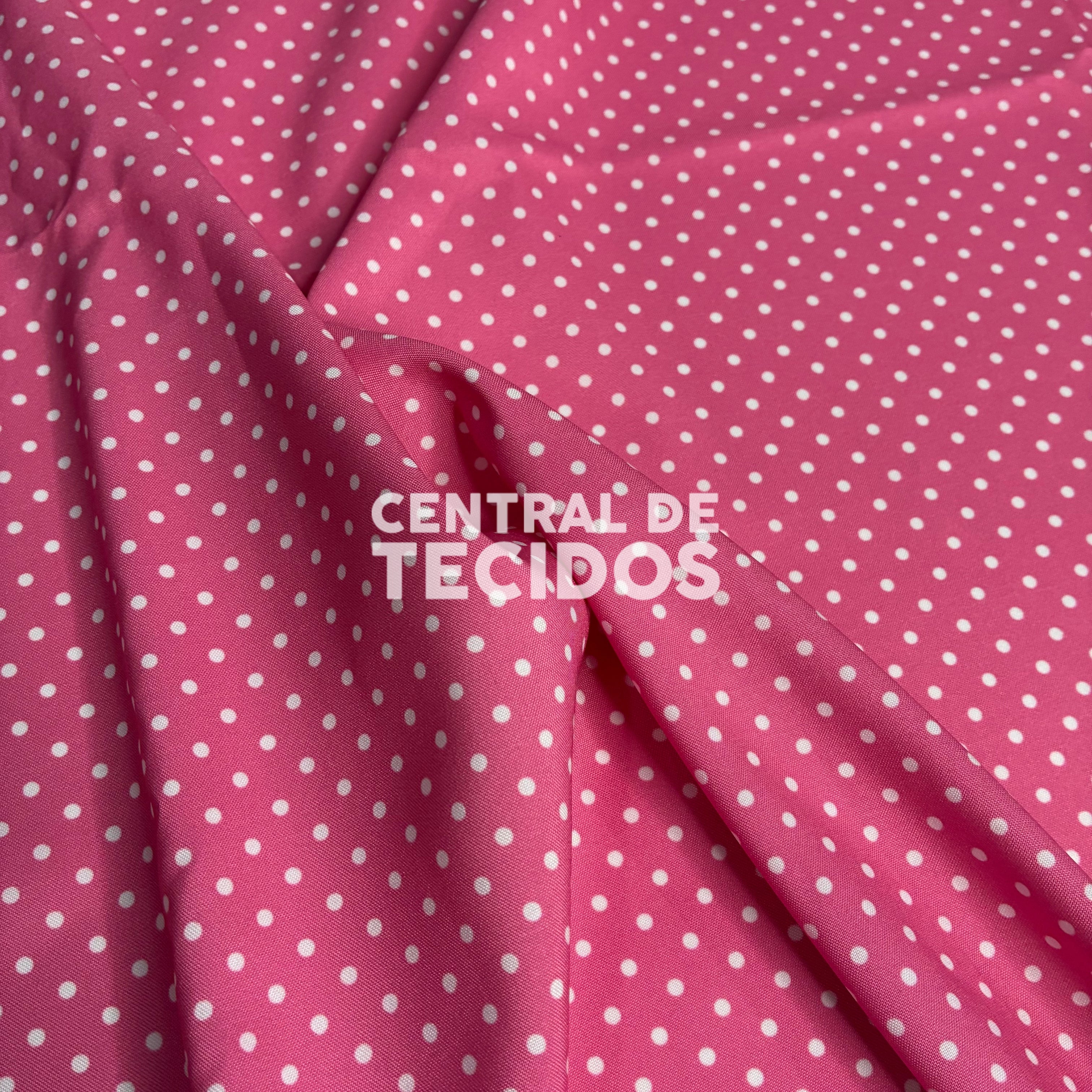 Oxfordine Digital Poá 3mm Fundo Rosa