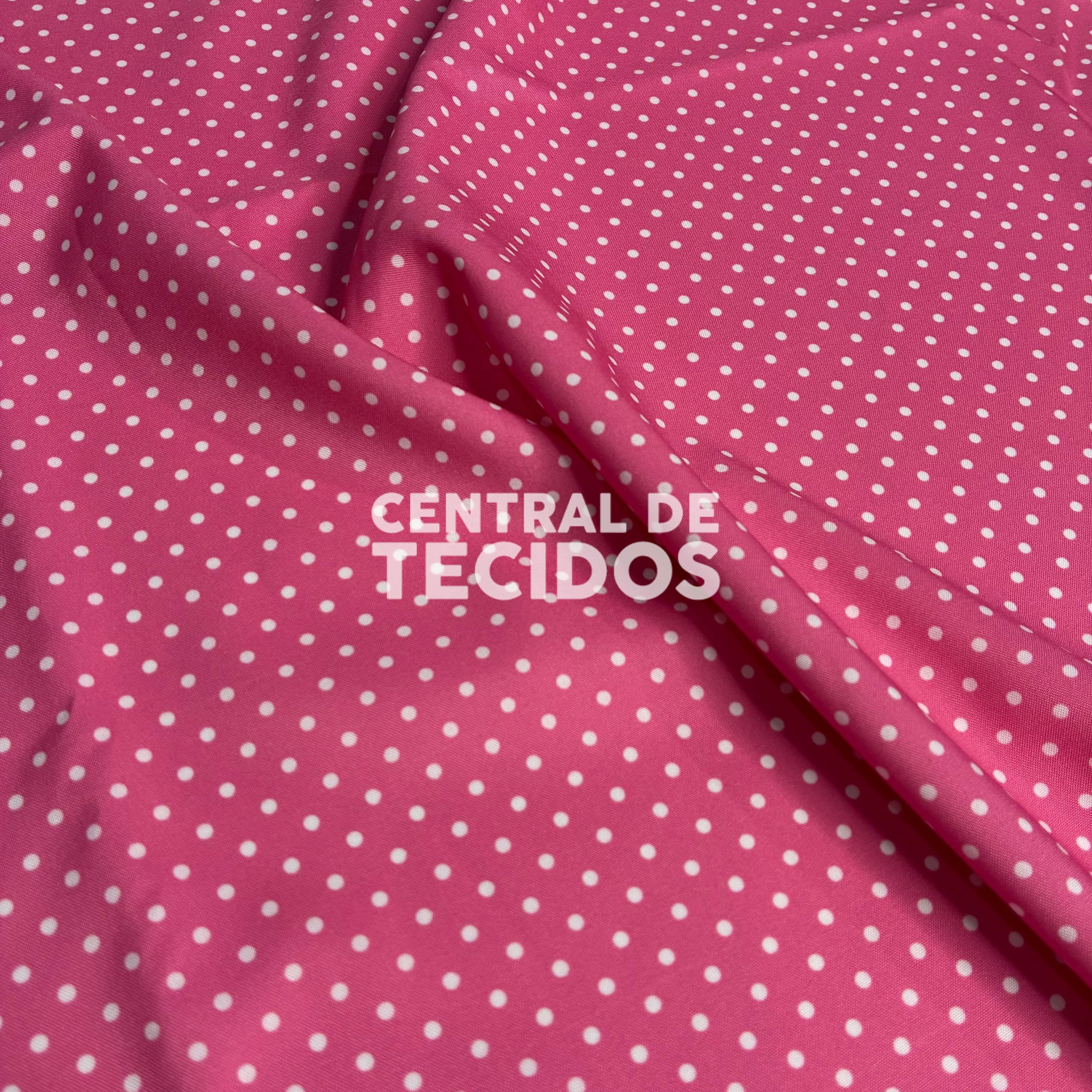 Oxfordine Digital Poá 3mm Fundo Rosa
