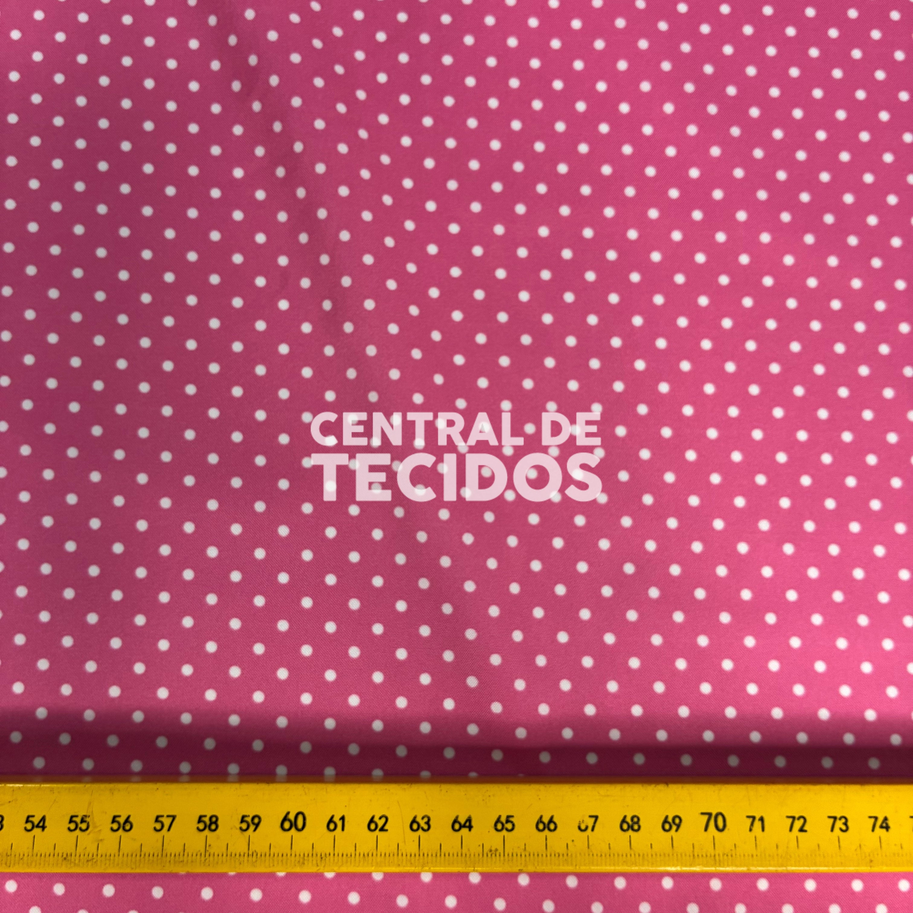 Oxfordine Digital Poá 3mm Fundo Rosa