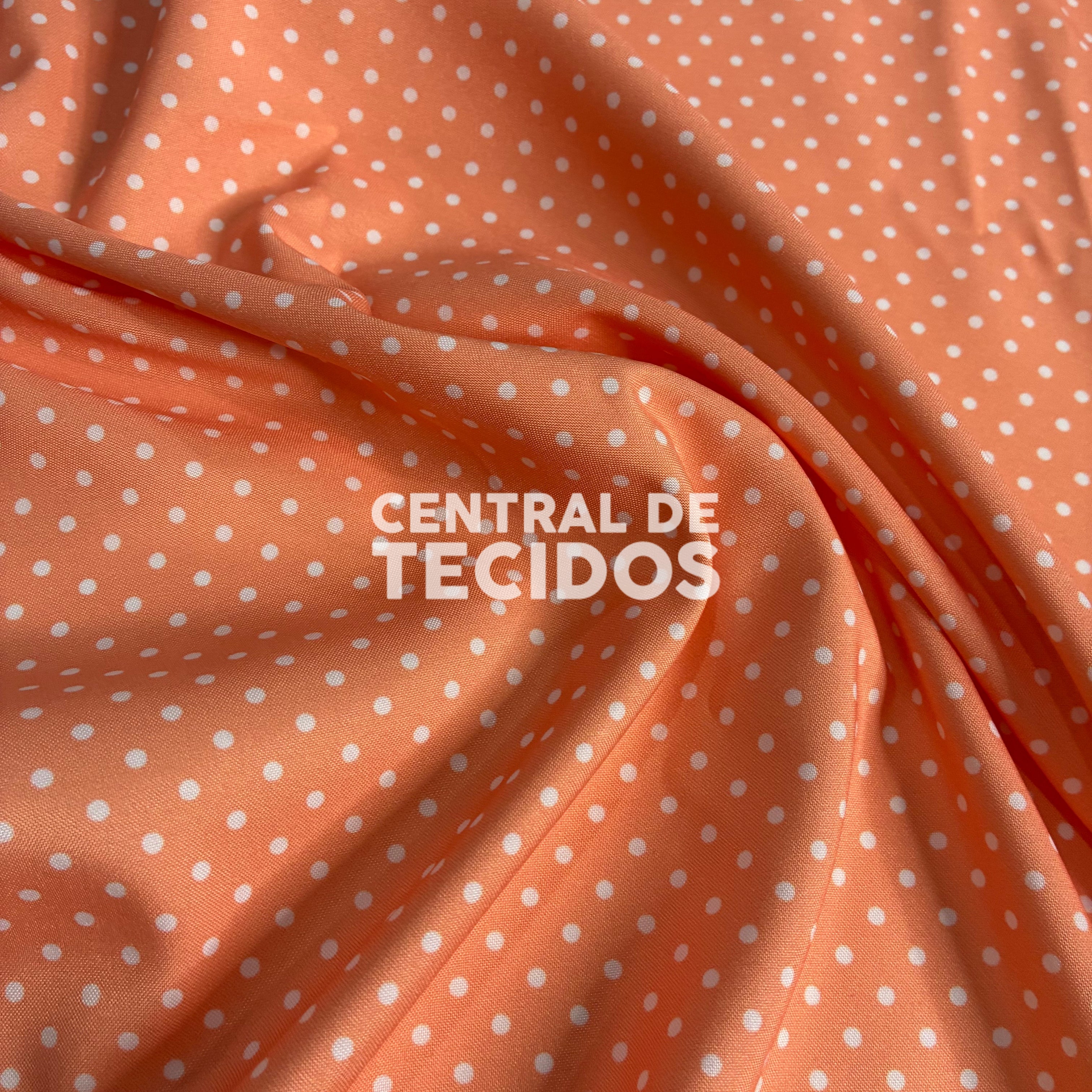 Oxfordine Digital Poá 3mm Fundo Laranja