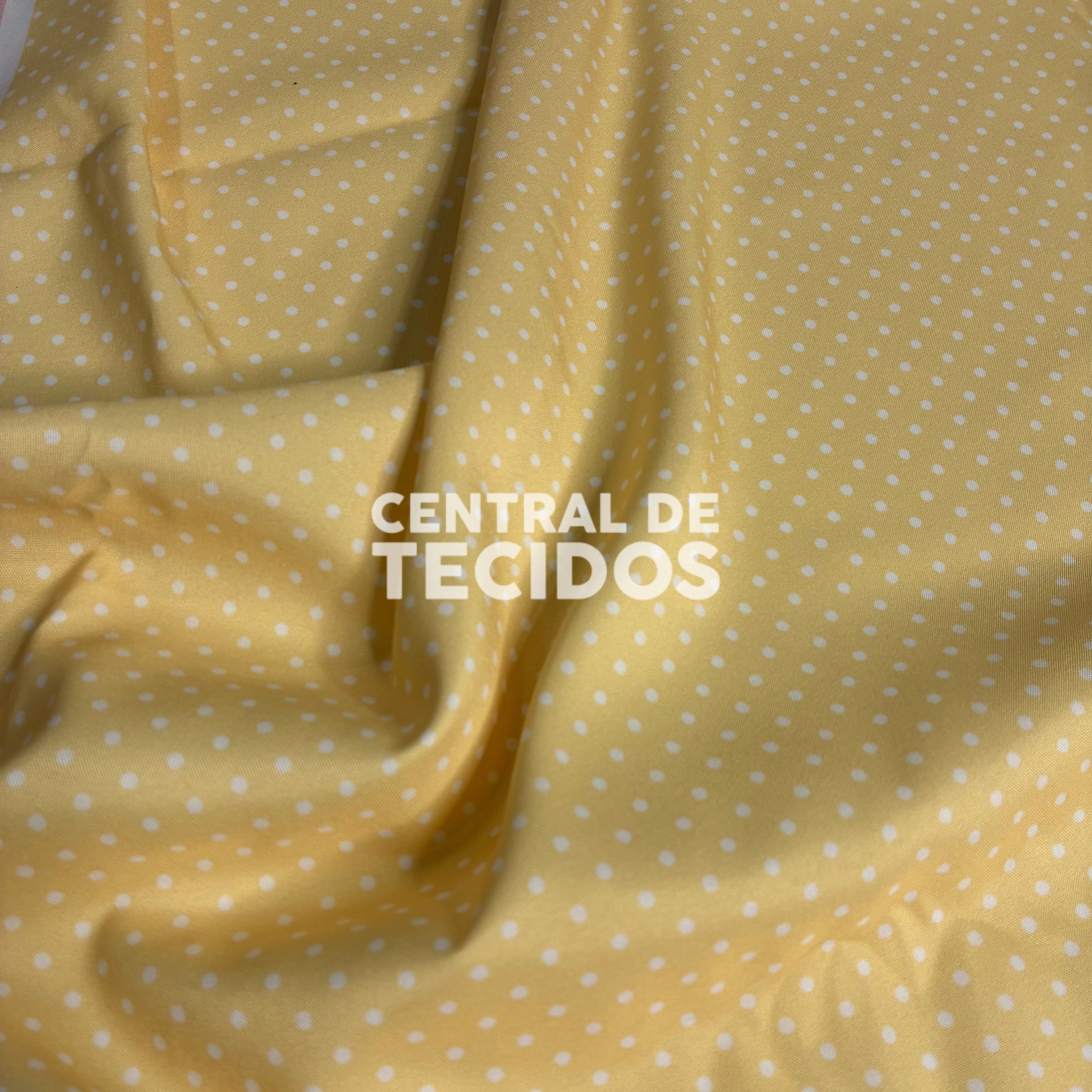 Oxfordine Digital Poá 3mm Fundo Amarelo Bebê