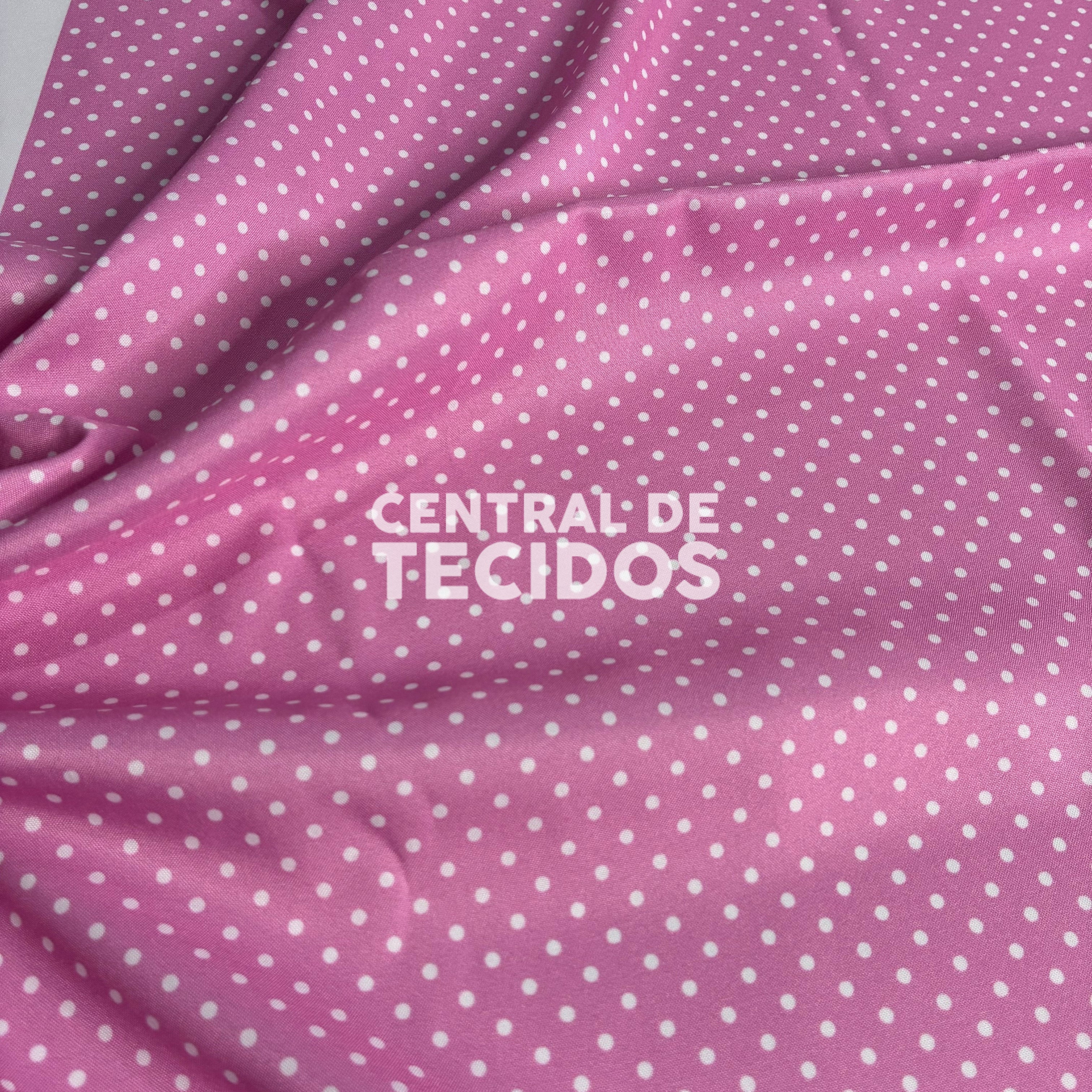 Oxfordine Digital Poá 3mm Fundo Rosa
