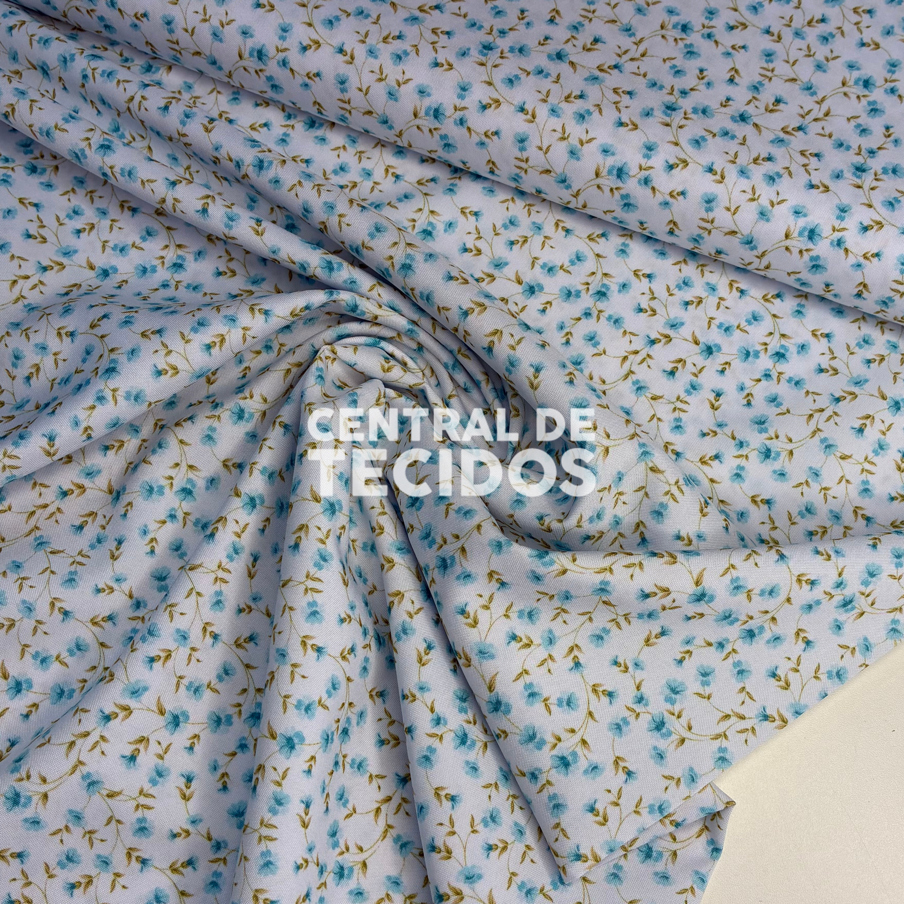 Oxfordine Digital Floral Azul
