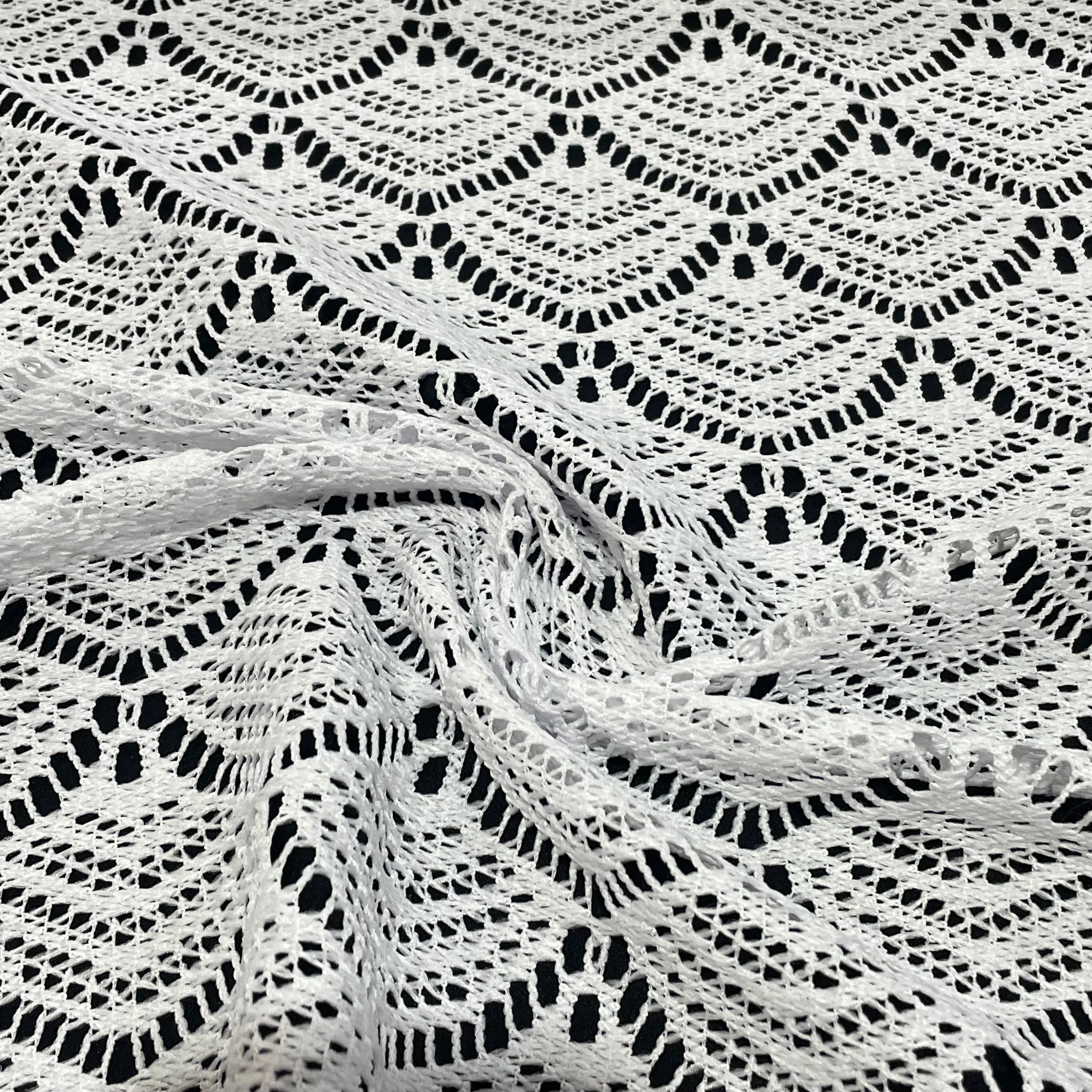 Renda Crochet Leques Branca