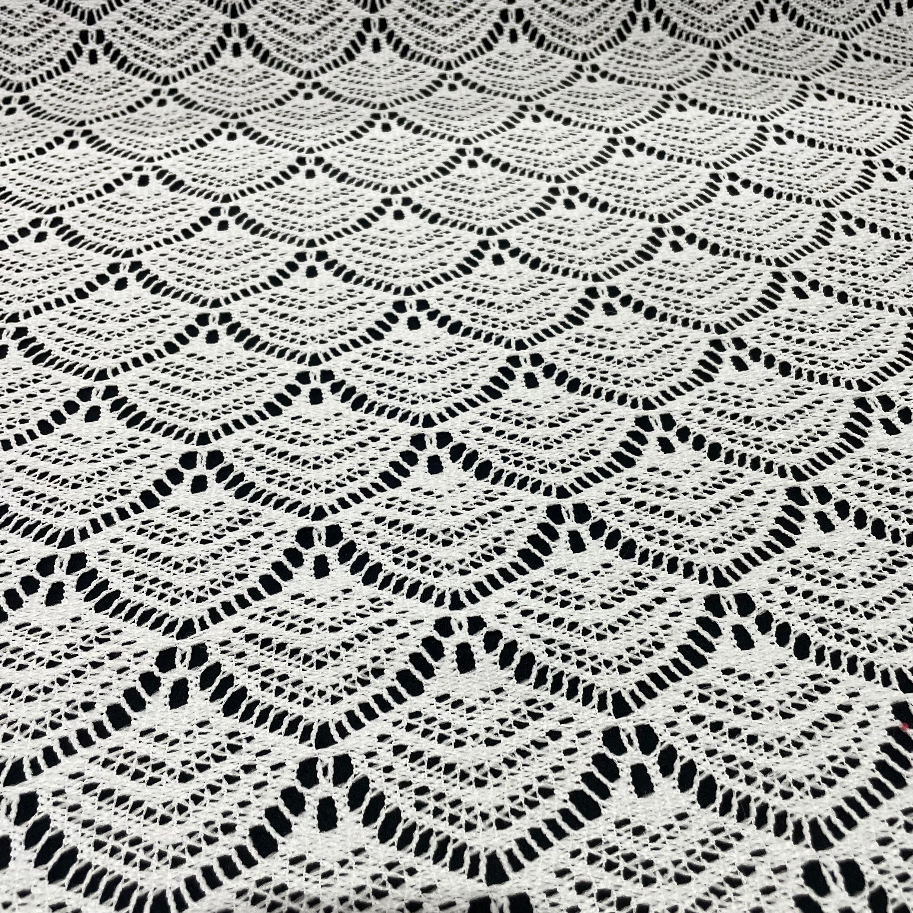 Renda Crochet Leques Branca