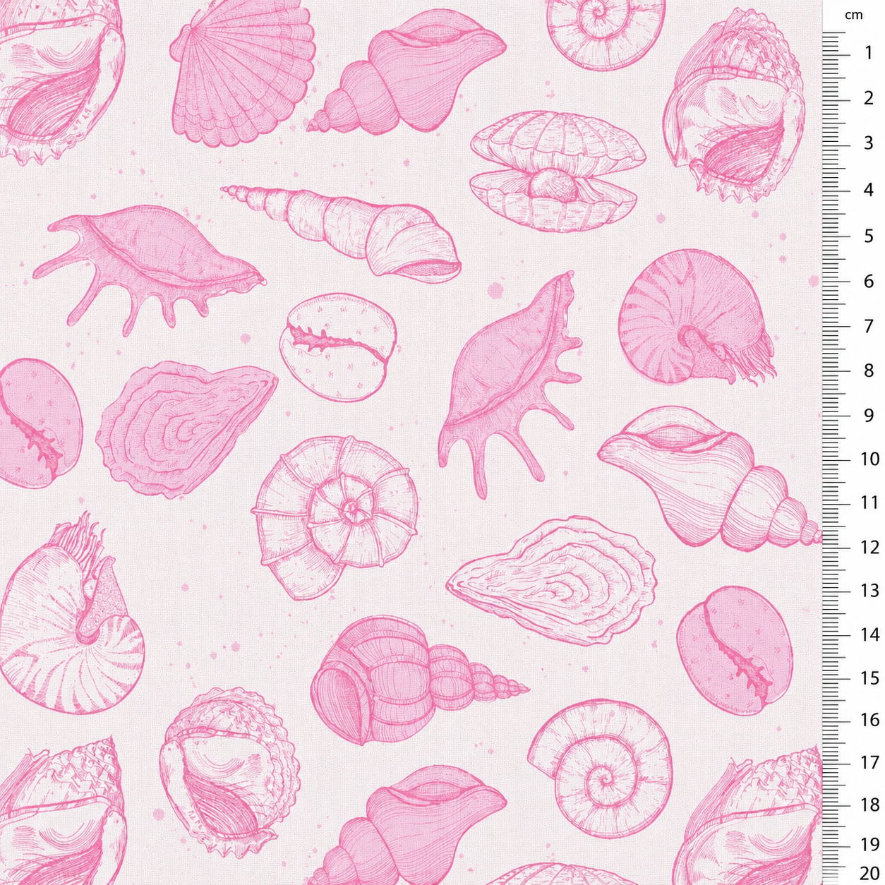 Oxford Digital Conchas Rosa Fundo Rosa