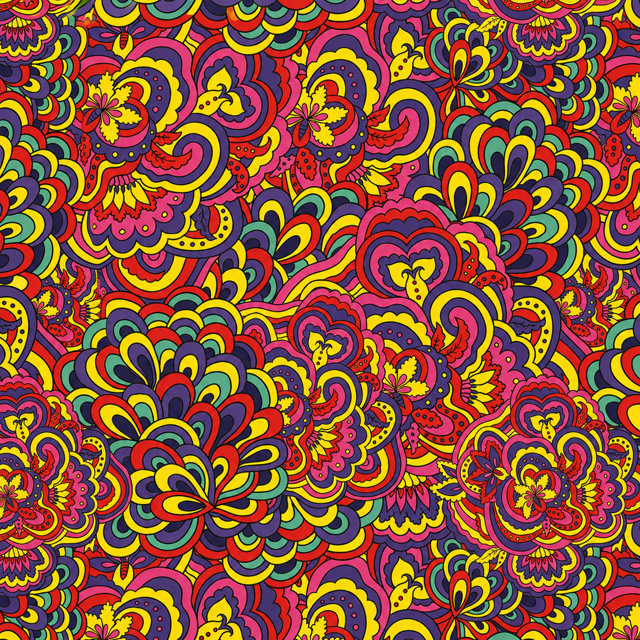 Oxford Digital Floral Psicodélica Vibrante