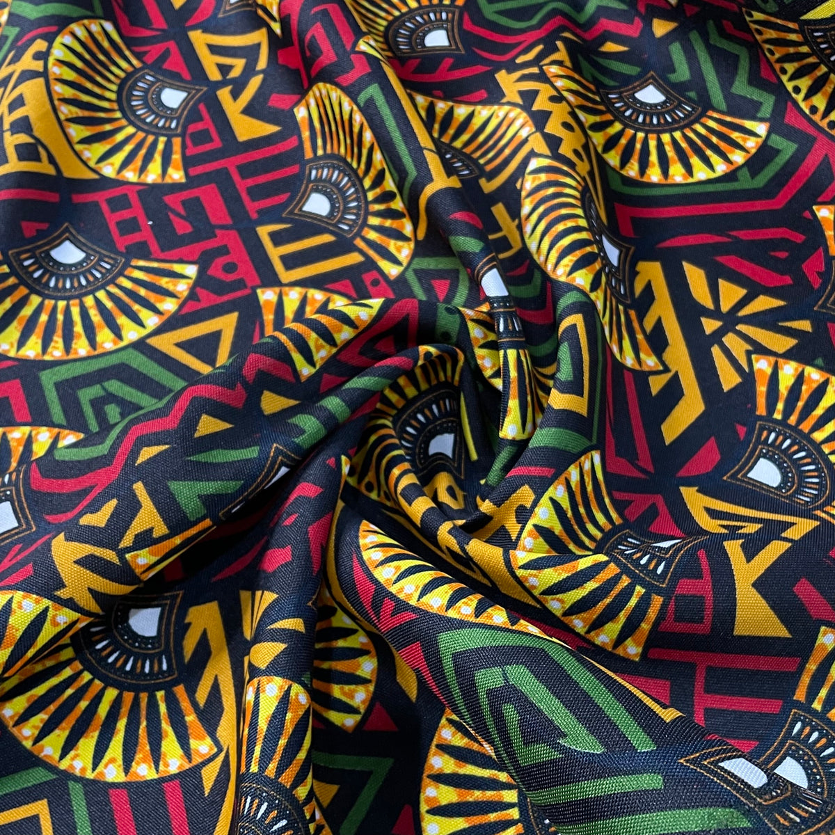 Oxford Afro Leques Dourados Fundo Preto