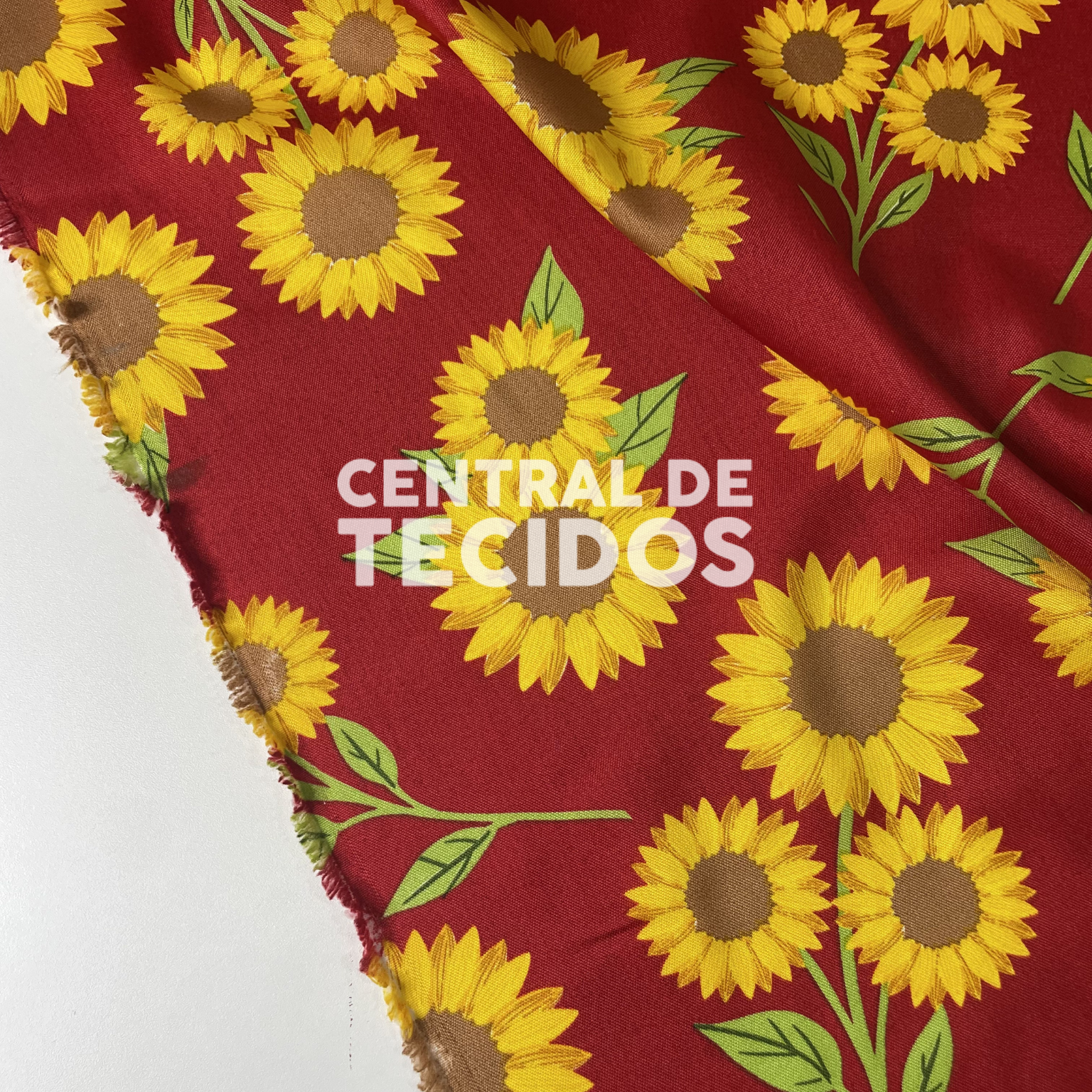 Oxford Digital Girassol Fundo Vermelho