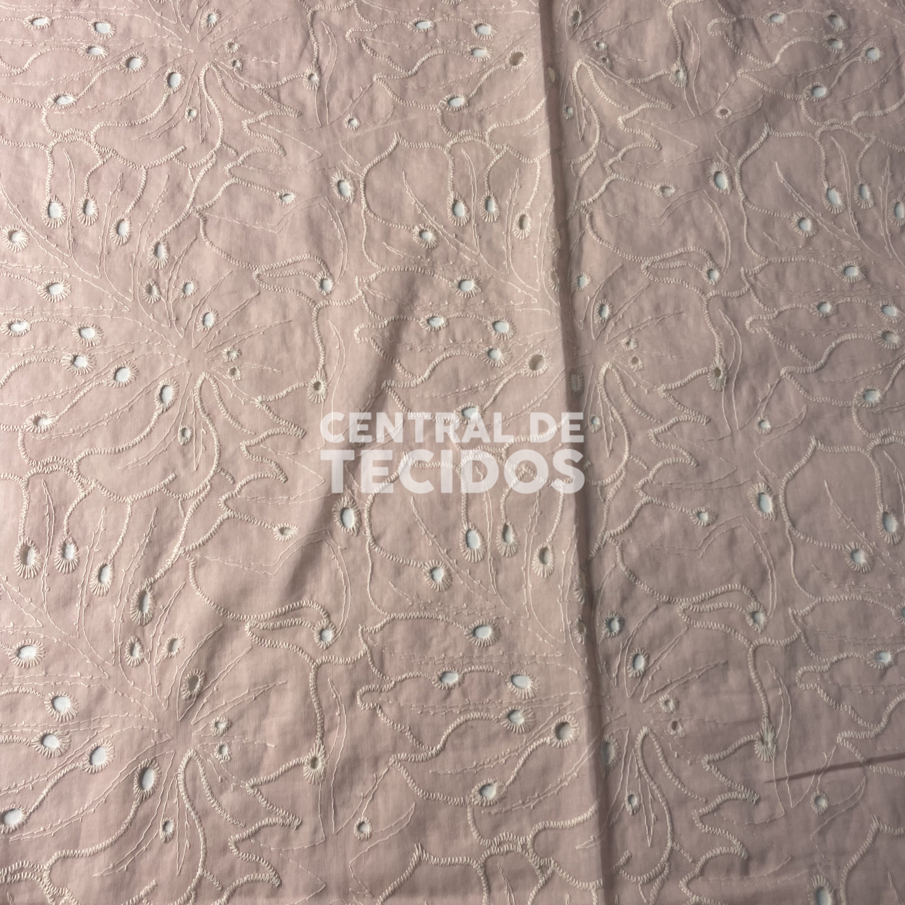 Broderi Laise Bordado Folhas Salmão