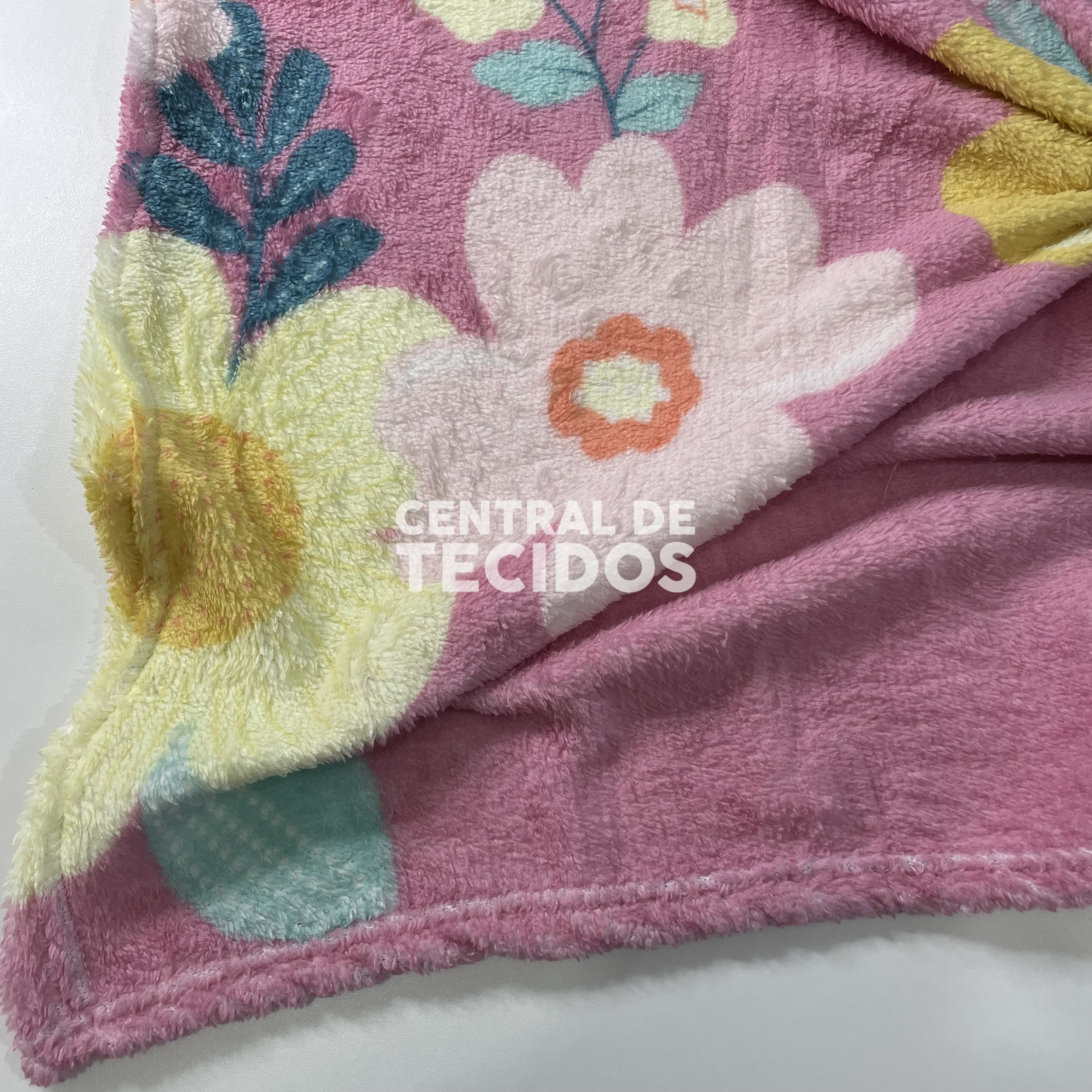 Manta Casal Fleece Floral Rosa 180x220cm