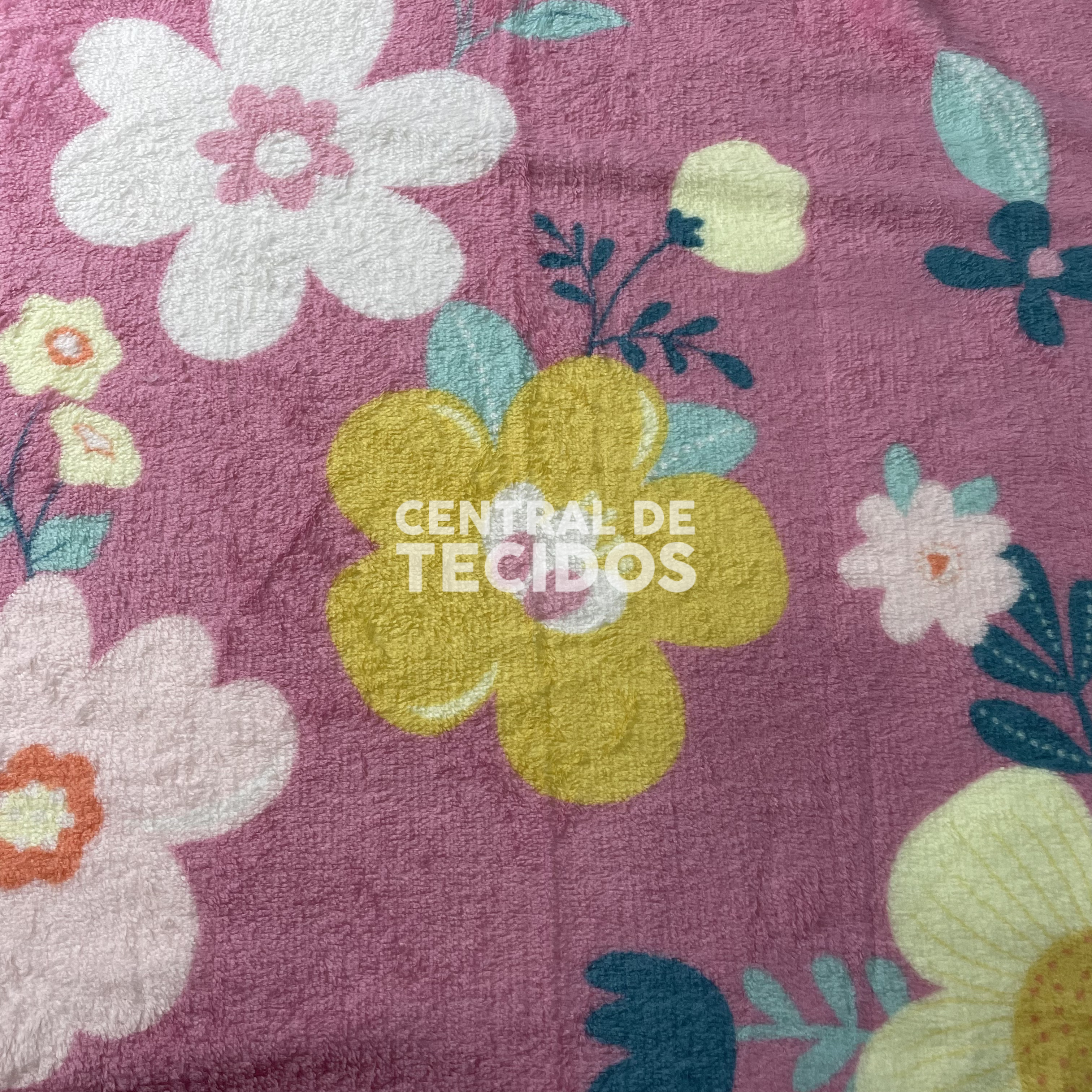 Manta Casal Fleece Floral Rosa 180x220cm