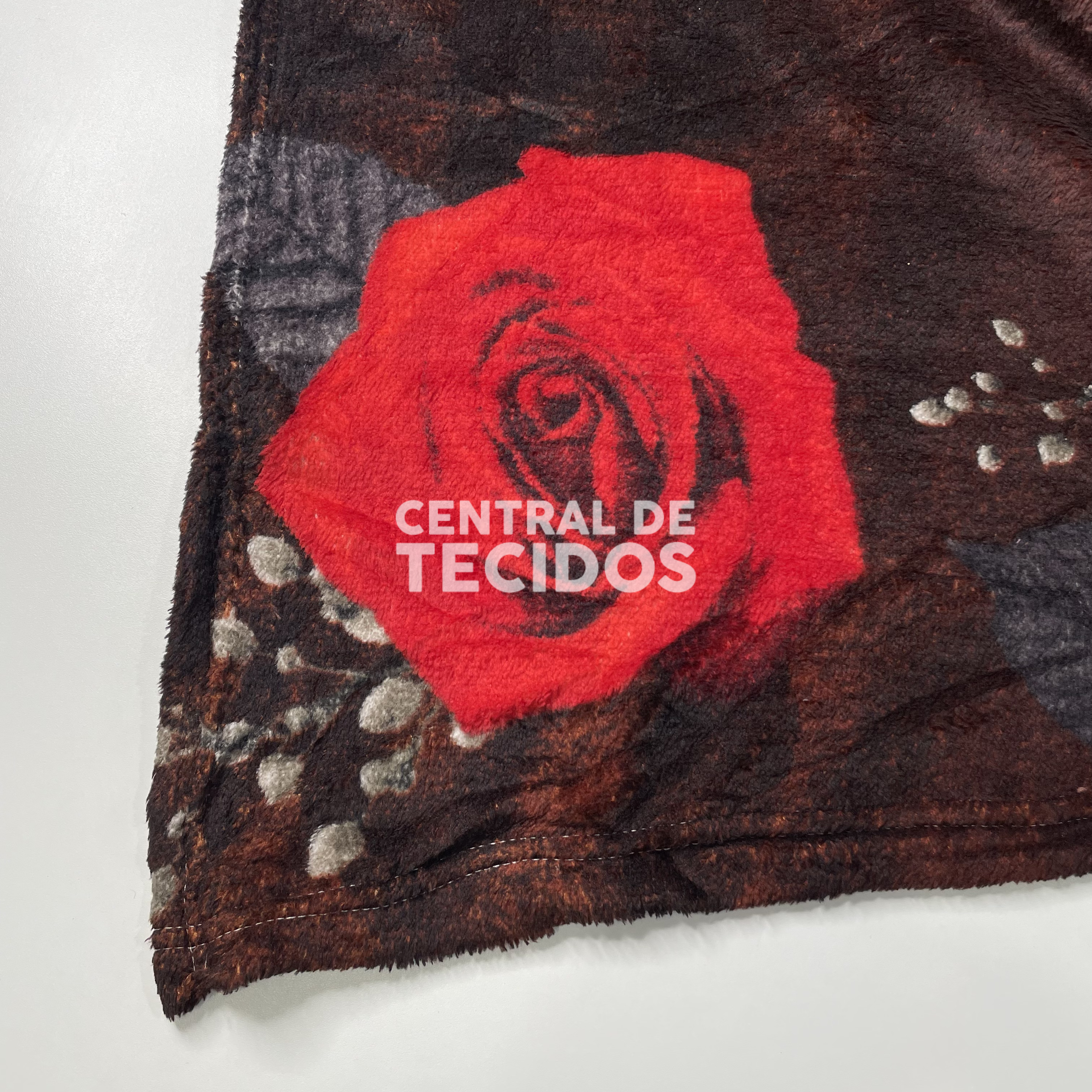 Manta Casal Fleece Rosas Vermelhas 180x220cm