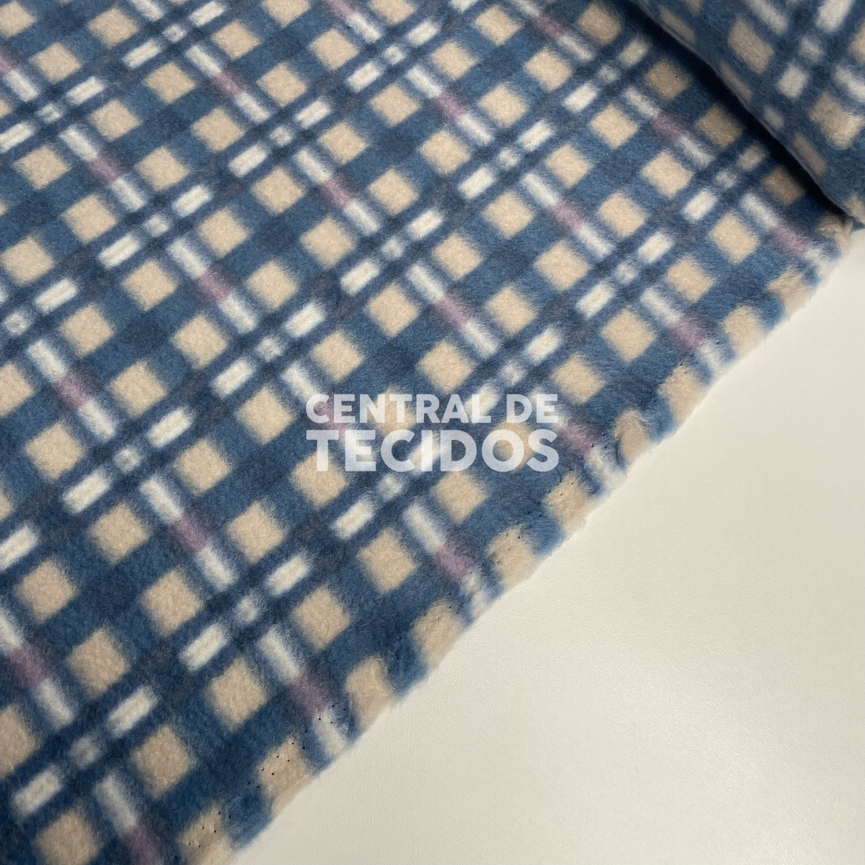 Soft Térmico Xadrez Azul e Nude