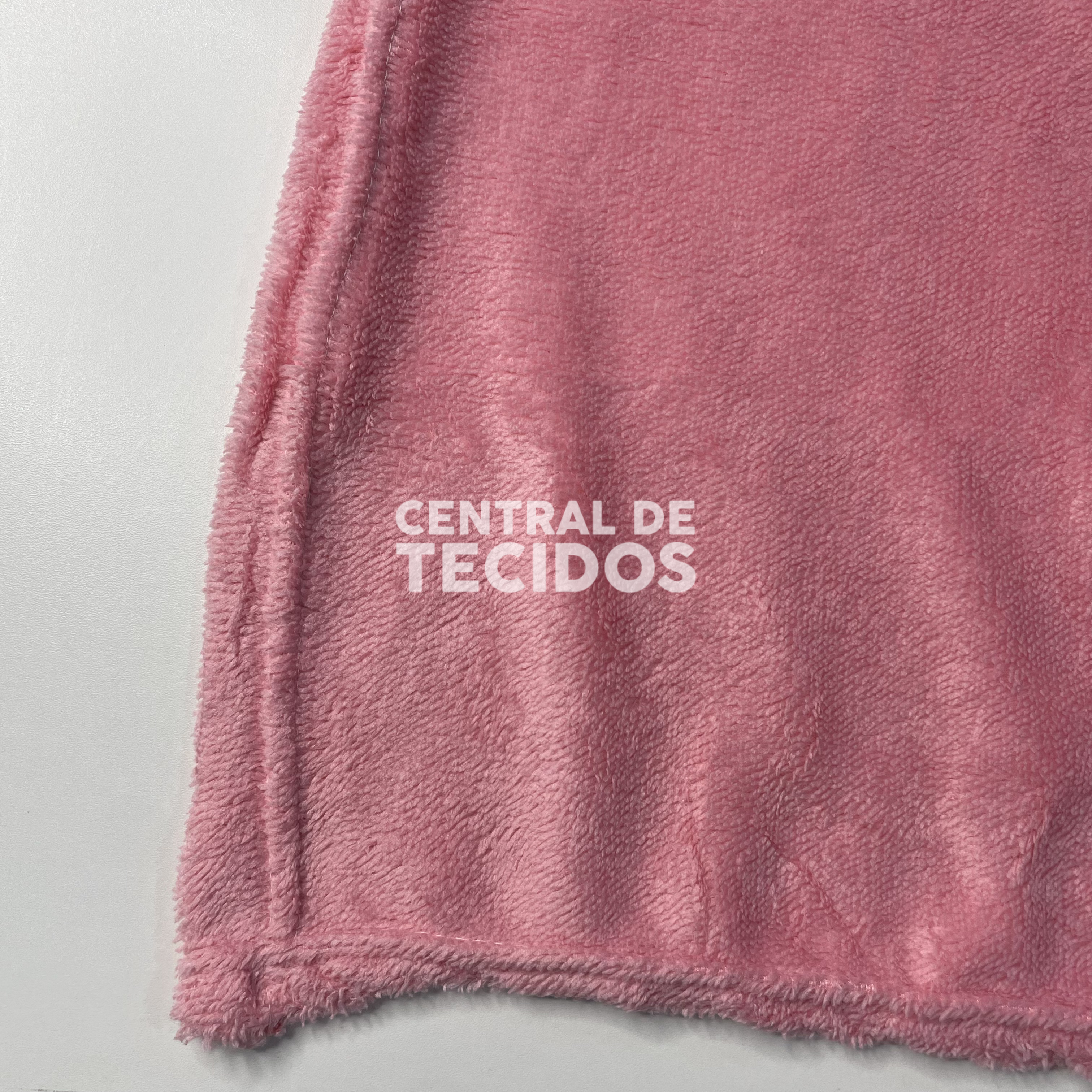 Manta Casal Fleece Liso Rosa 180x220cm