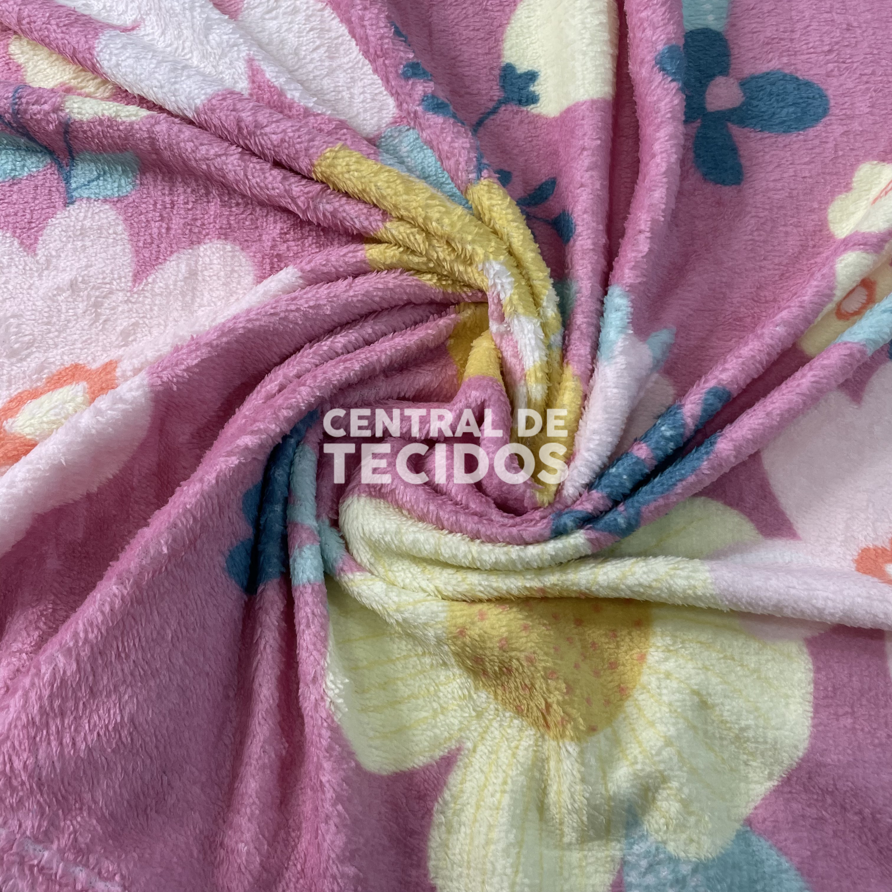 Manta Casal Fleece Floral Rosa 180x220cm