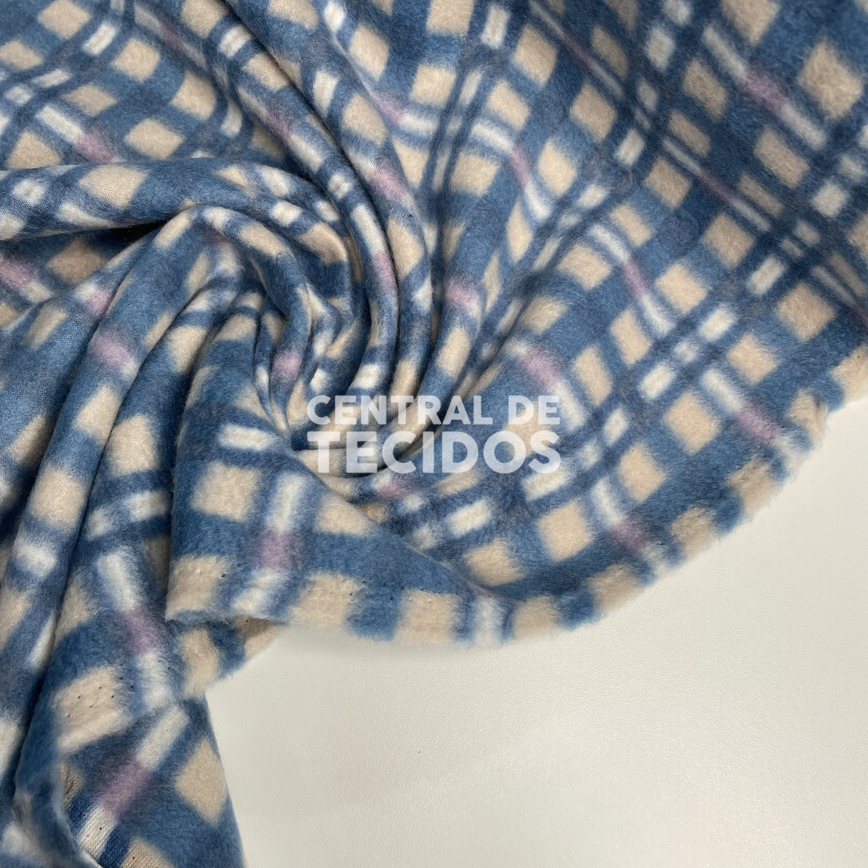 Soft Térmico Xadrez Azul e Nude