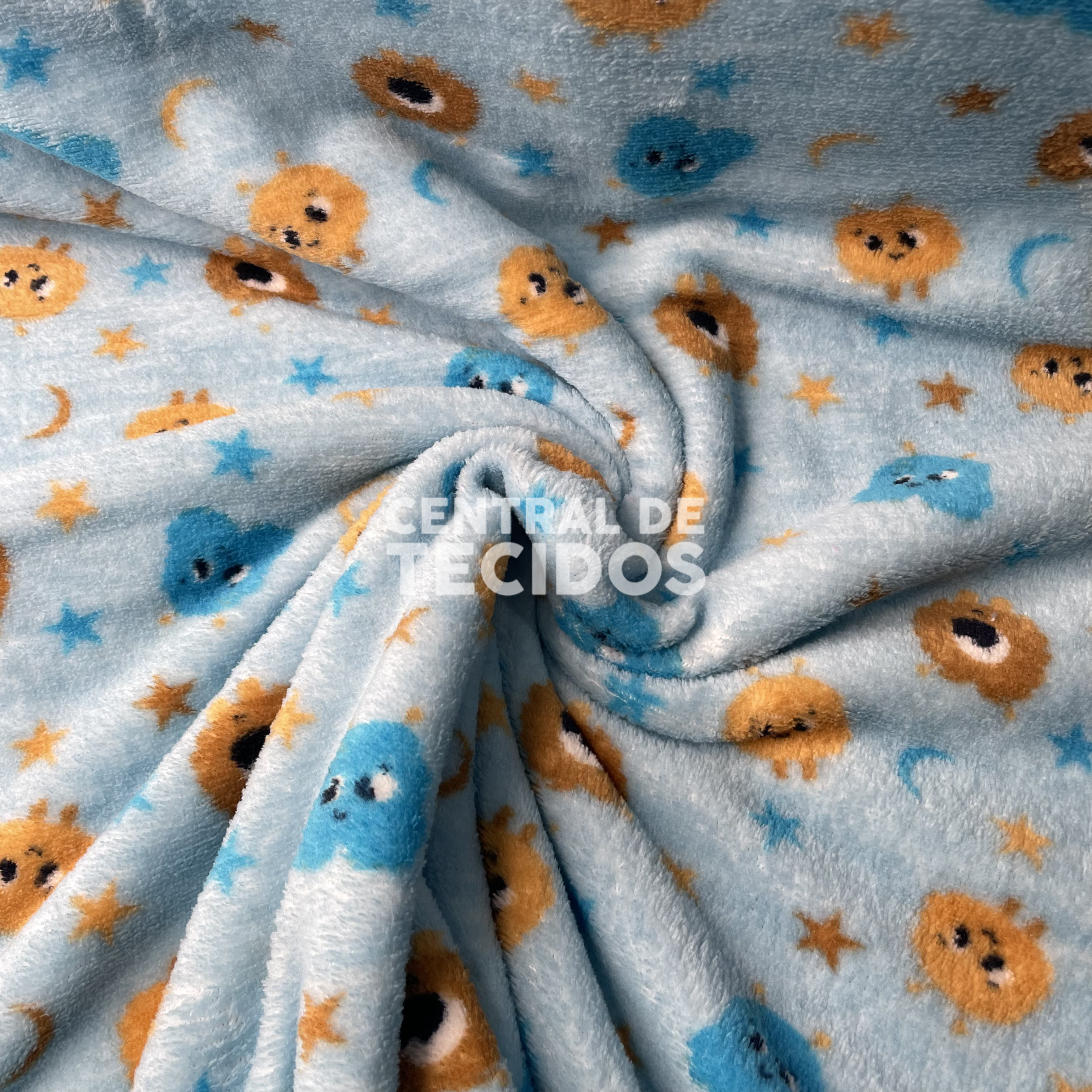 Fleece Térmica Azul Bichinhos