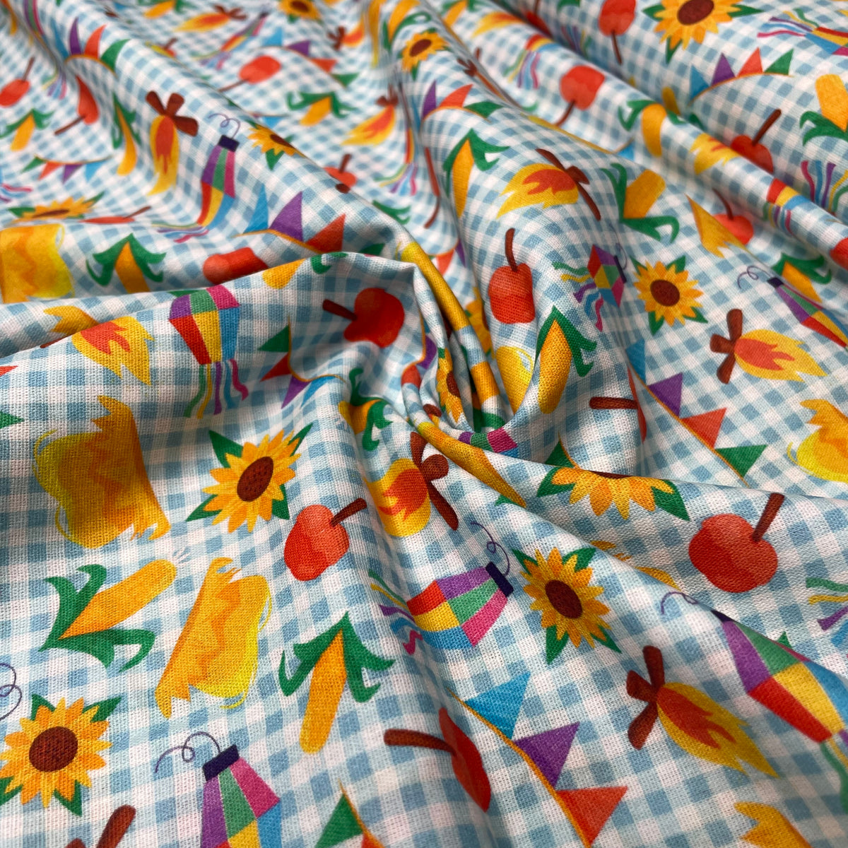 Tricoline Estampado Xadrez Quintal de São João