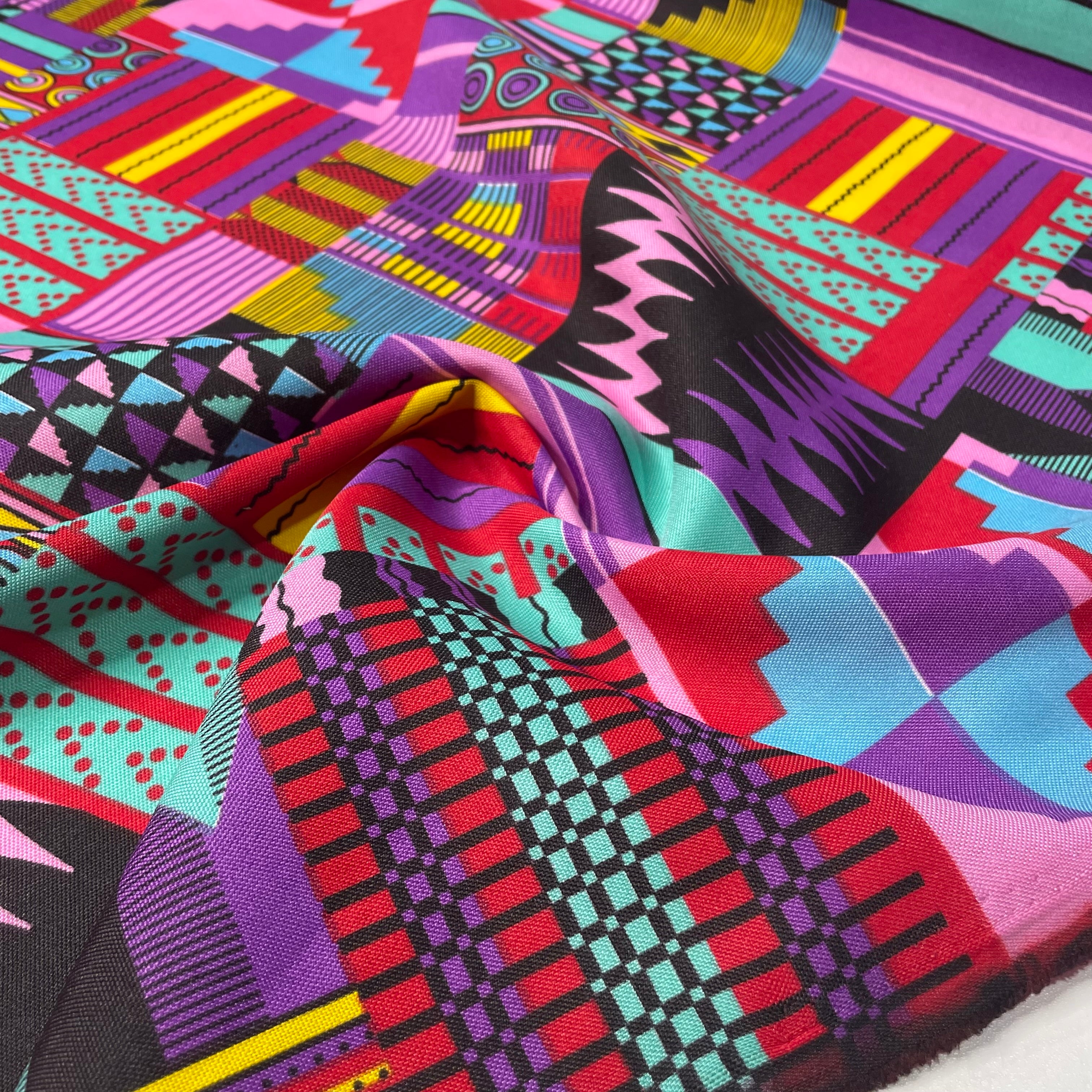 Oxford Étnico Patchwork Tribal Rosa e Roxo