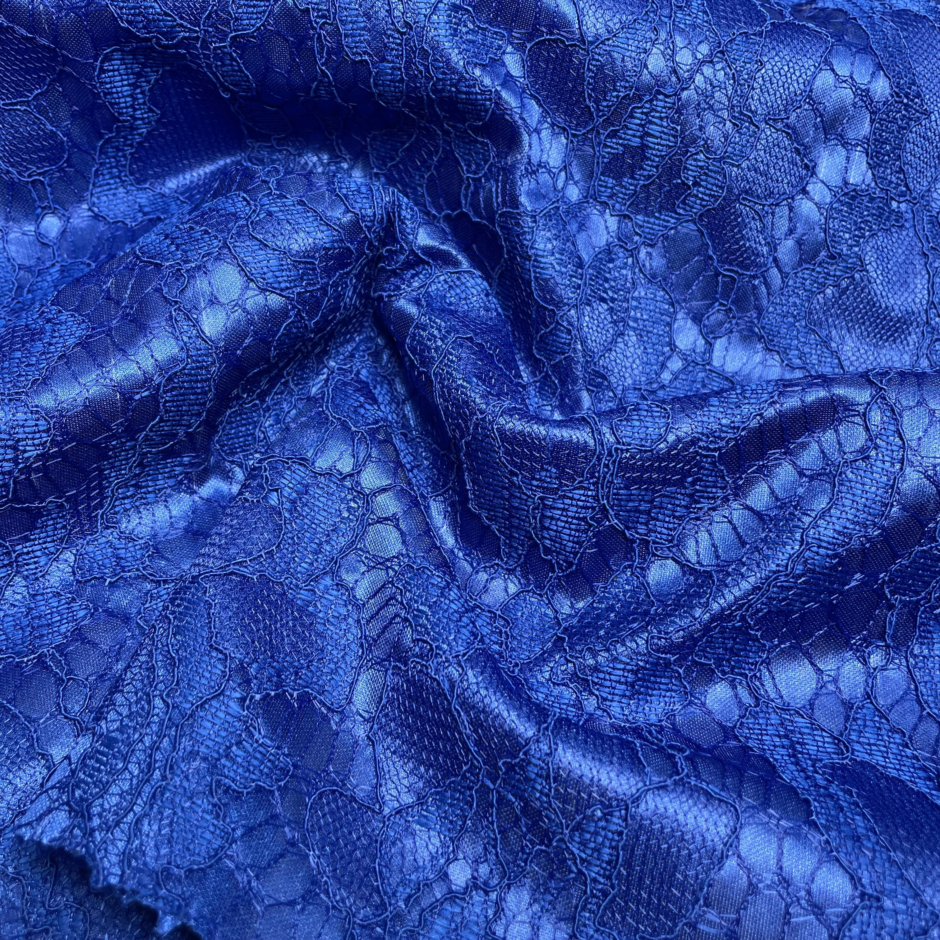 Renda Hope Lace Dublada com Cetim Azul Royal