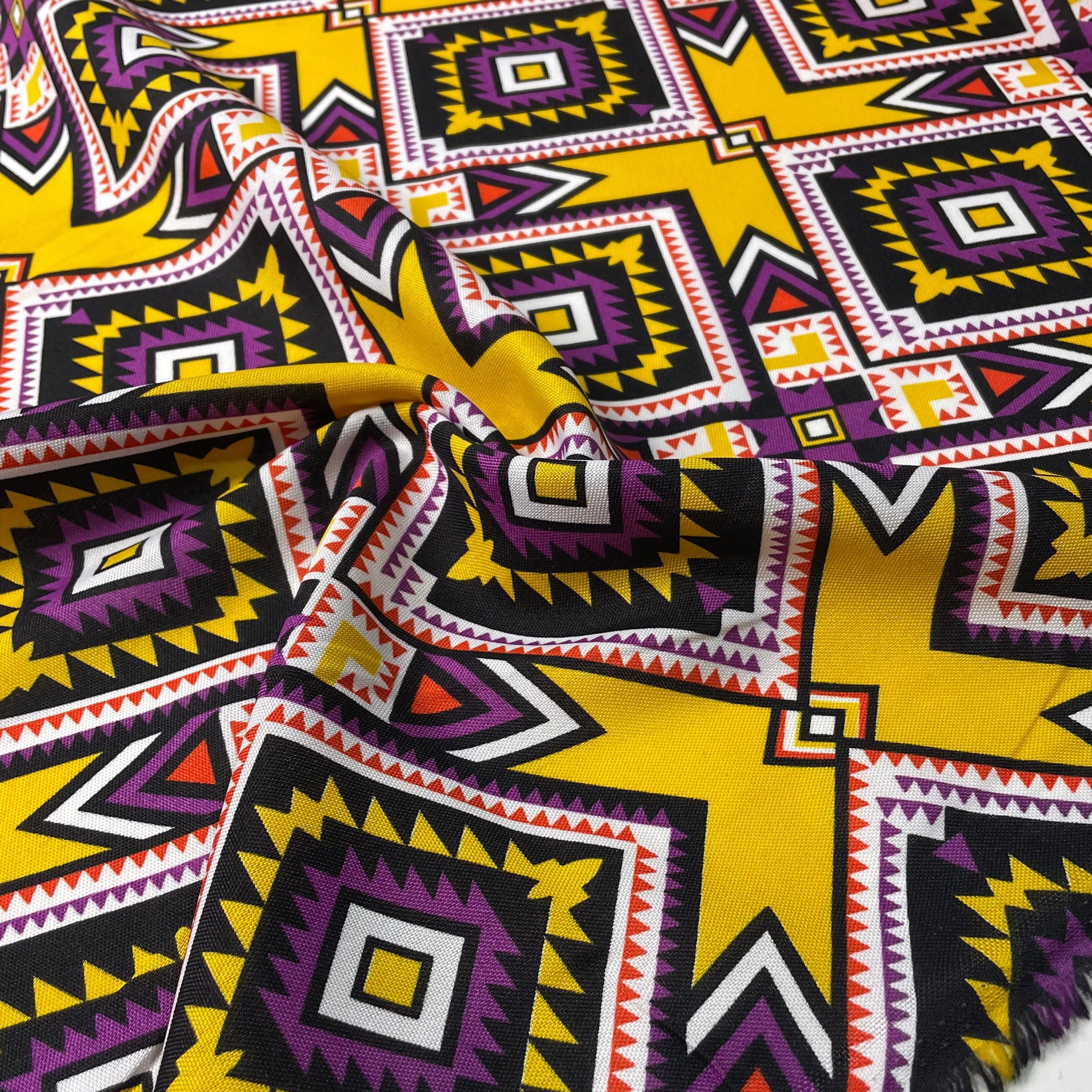 Oxford Étnico Diamante Tribal Amarelo e Roxo