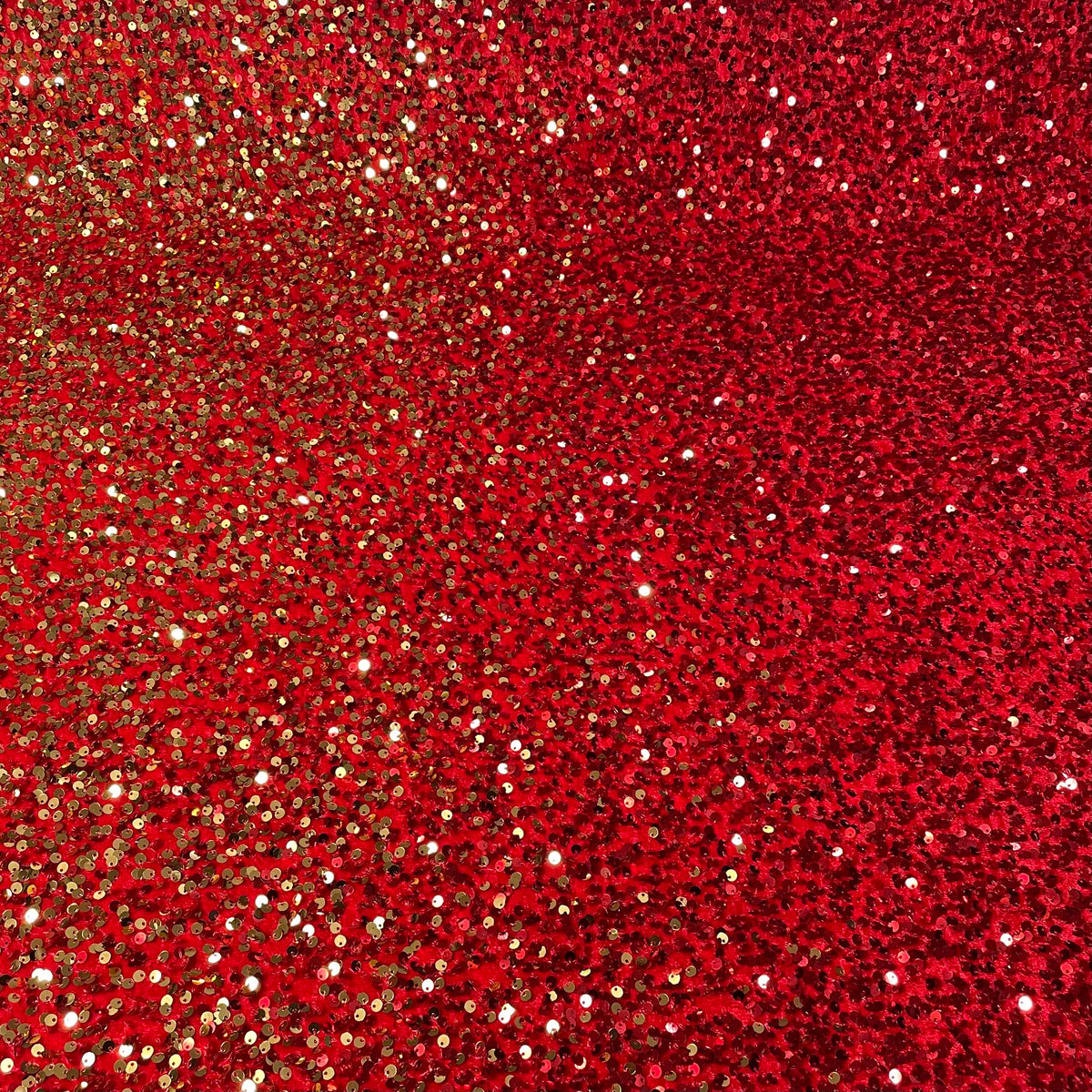 Veludo Paetê Degradê Vermelho e Dourado