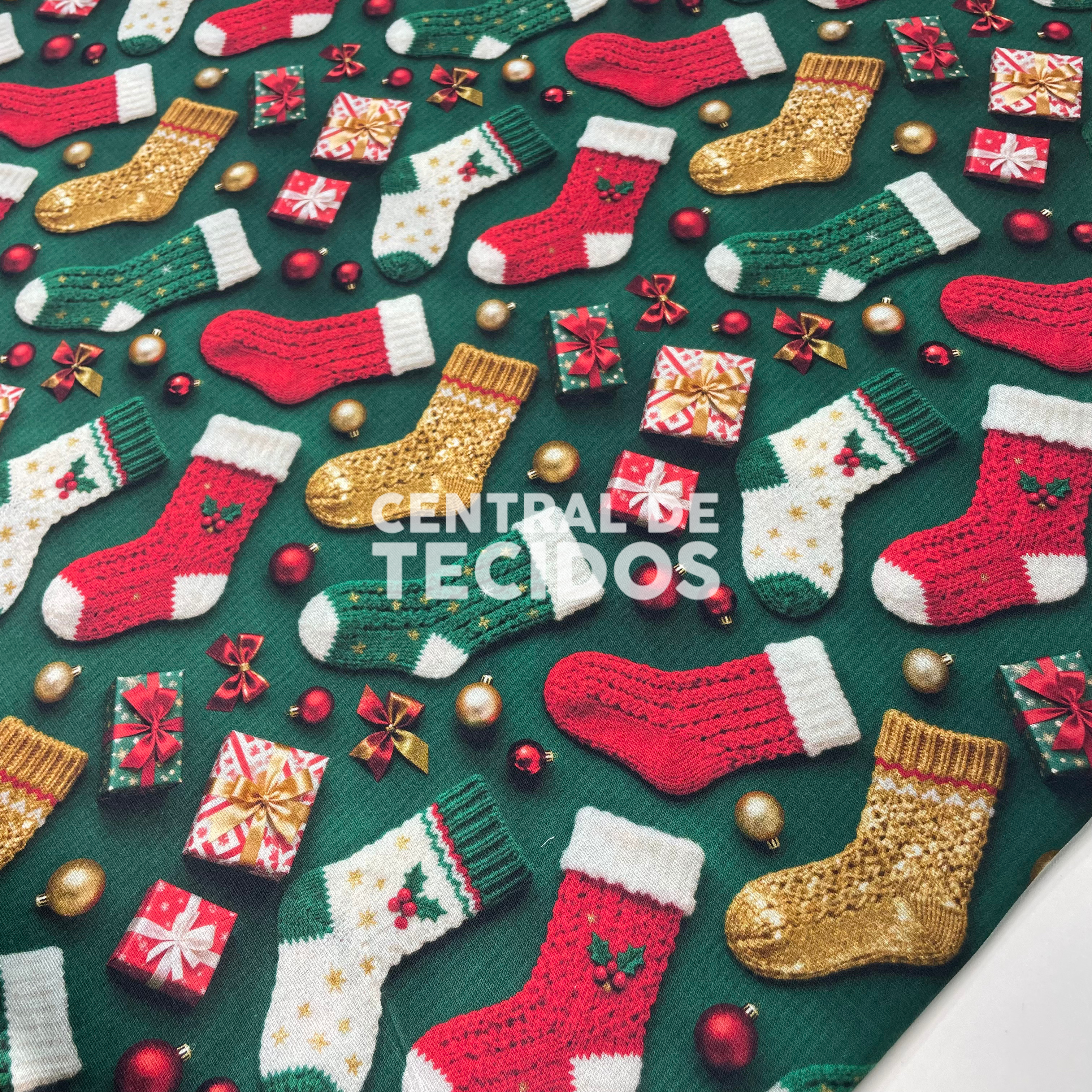 Tricoline Natalino Meias de Natal