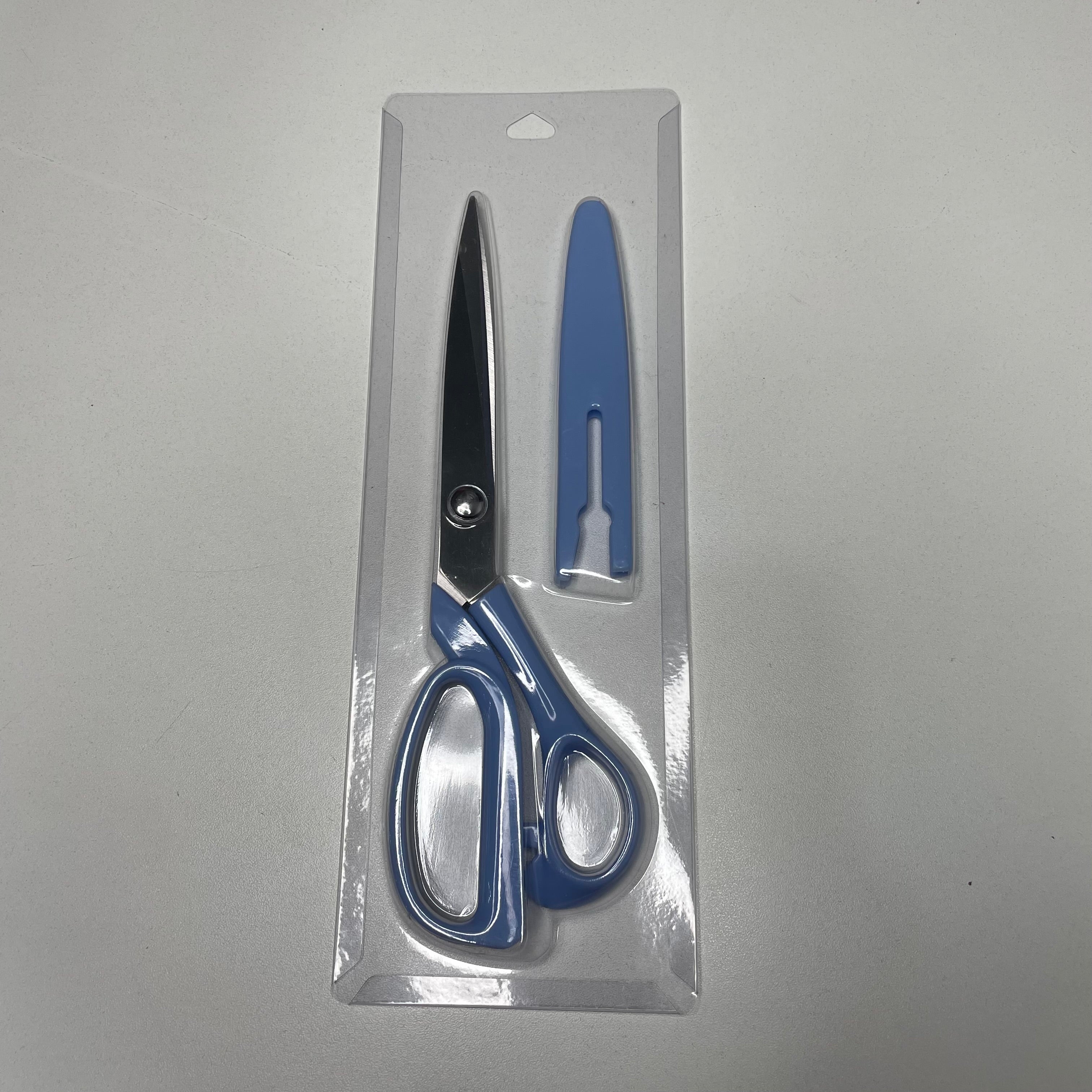 Tesoura Inox com Capa Azul Bebê