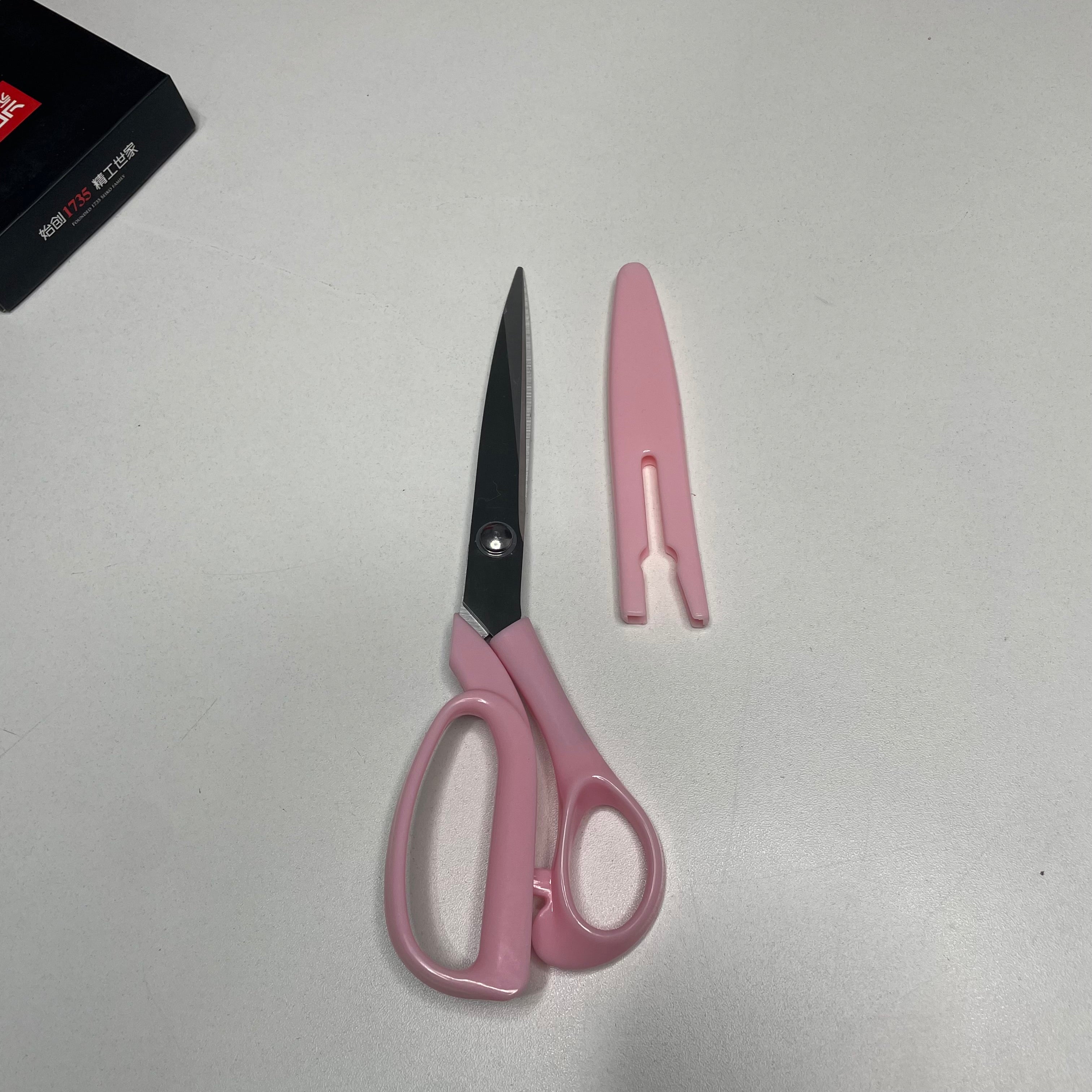 Tesoura Inox com Capa Rosa Bebê