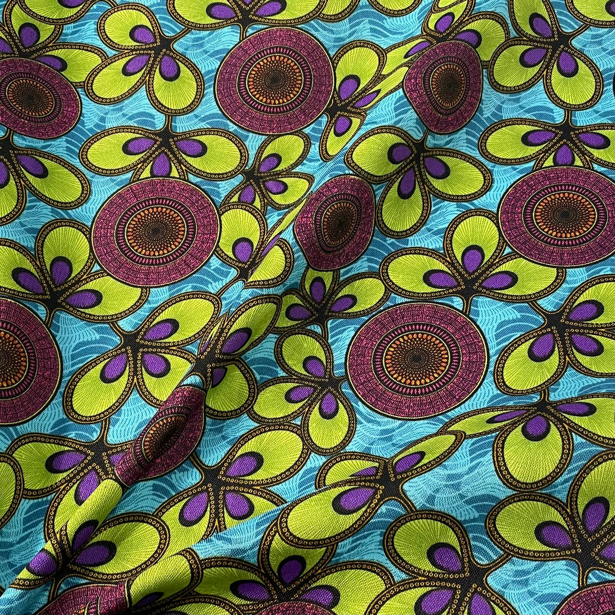 Oxford Afro Ondas de Axé Fundo Verde Água