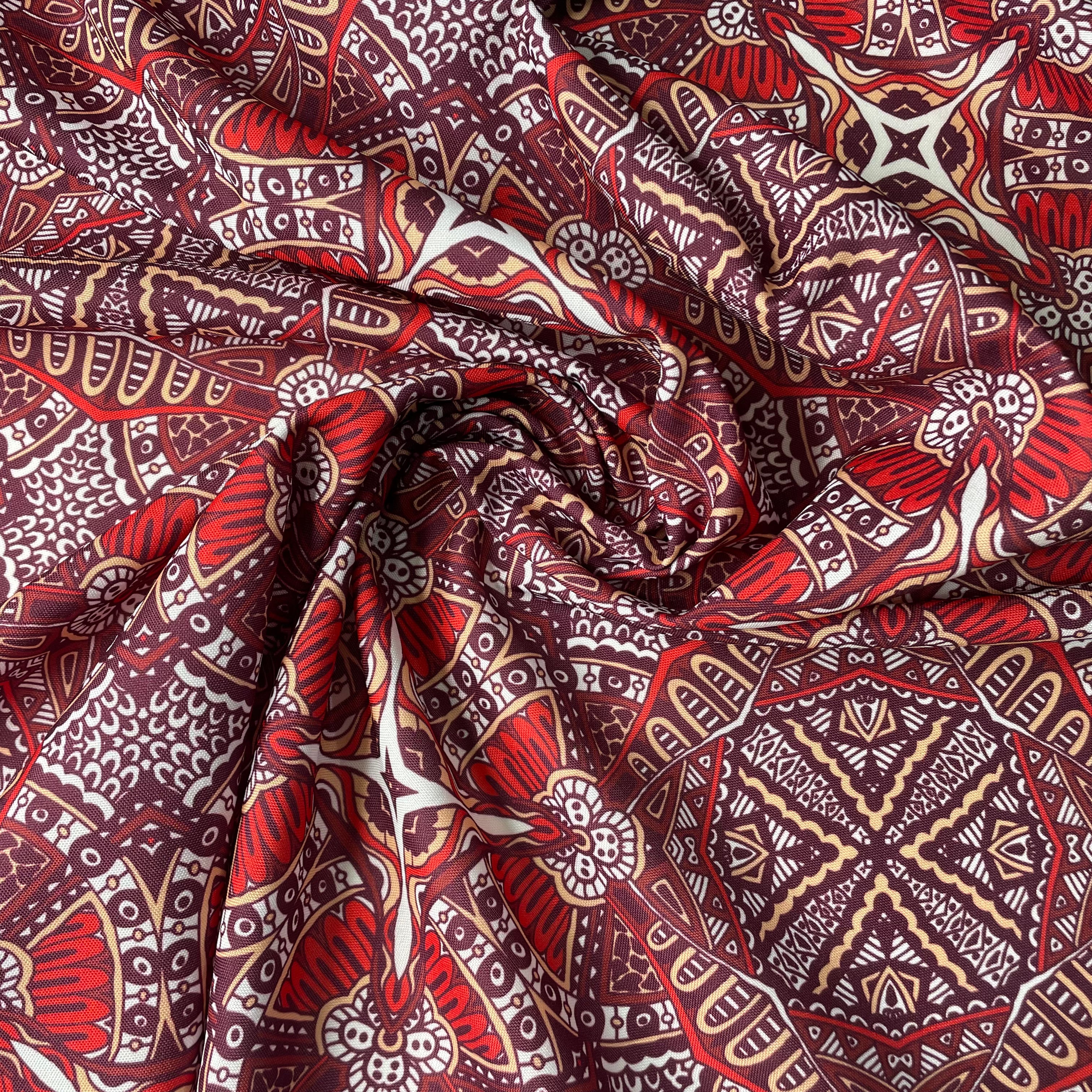 Oxford Digital Étnico Tribal Tons de Vermelho