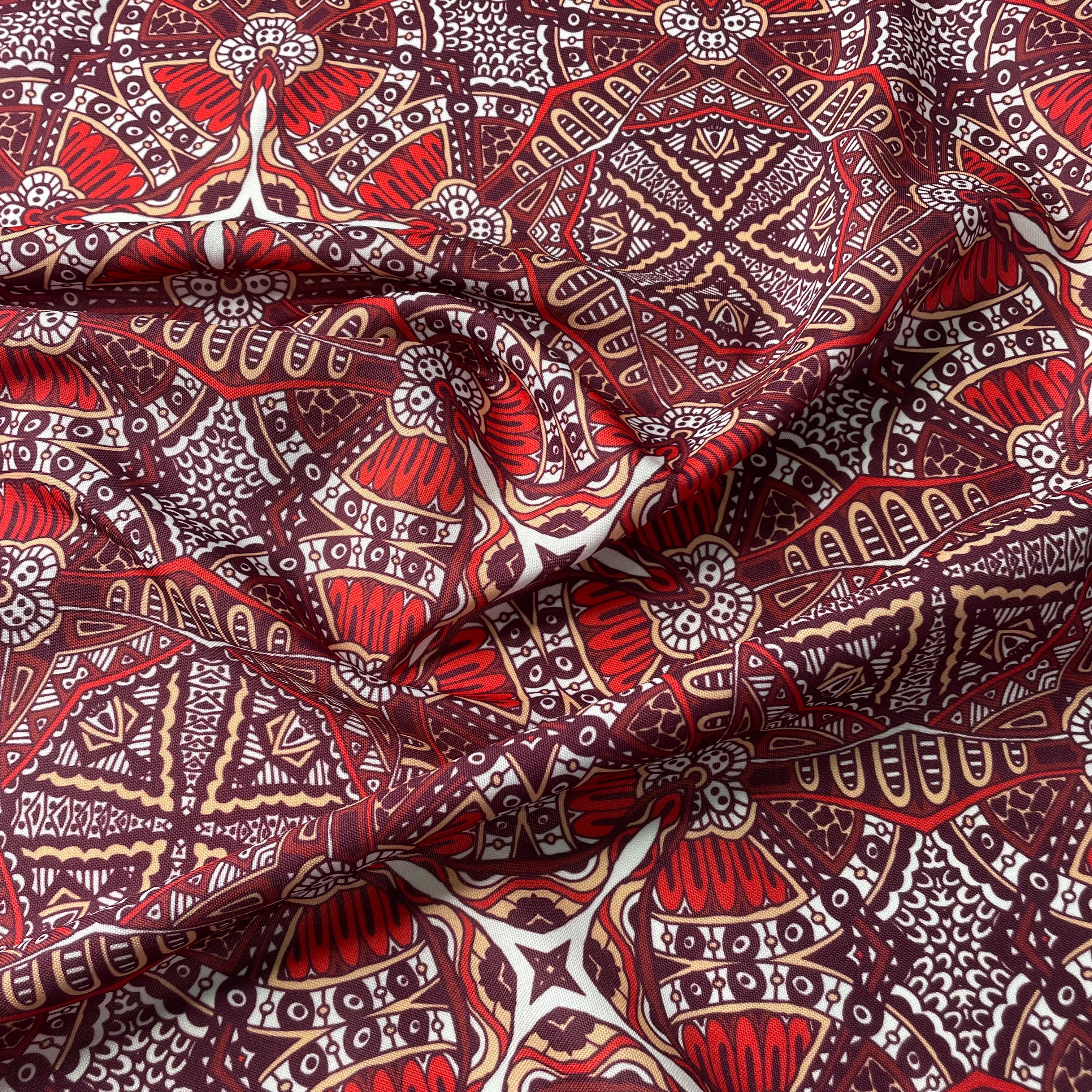 Oxford Digital Étnico Tribal Tons de Vermelho