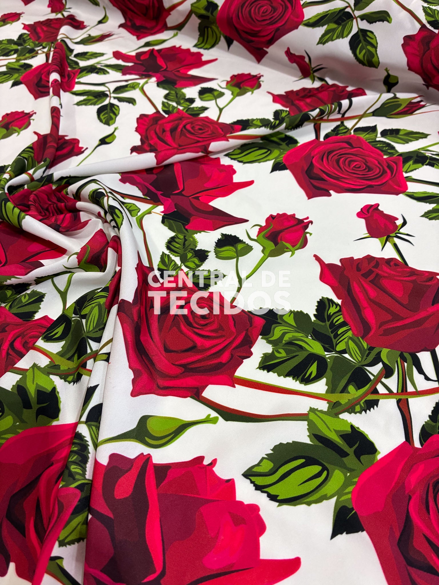 Crepe Haya Indiano Digital Floral Rosas