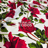Crepe Haya Indiano Digital Floral Rosas