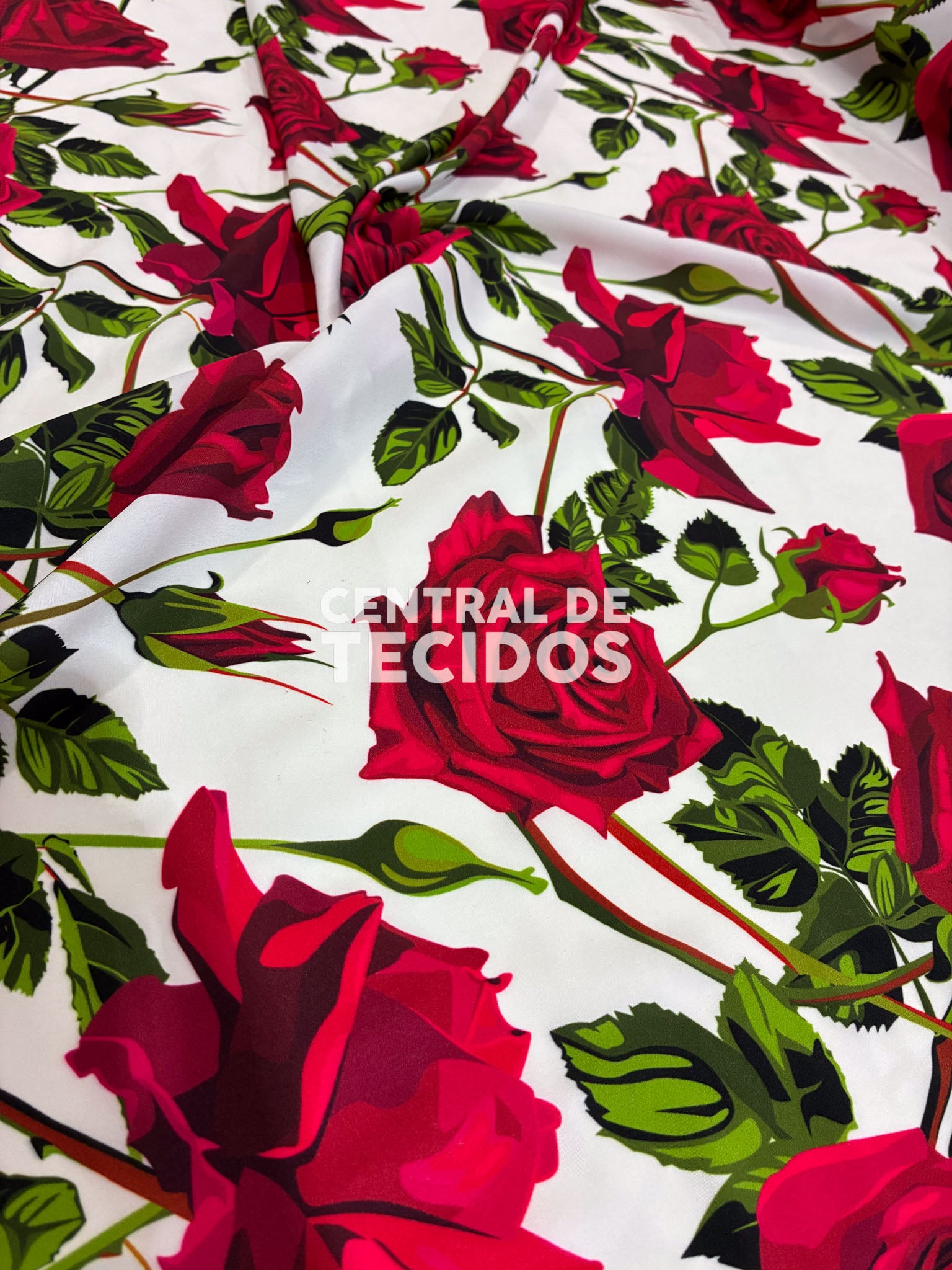 Crepe Haya Indiano Digital Floral Rosas