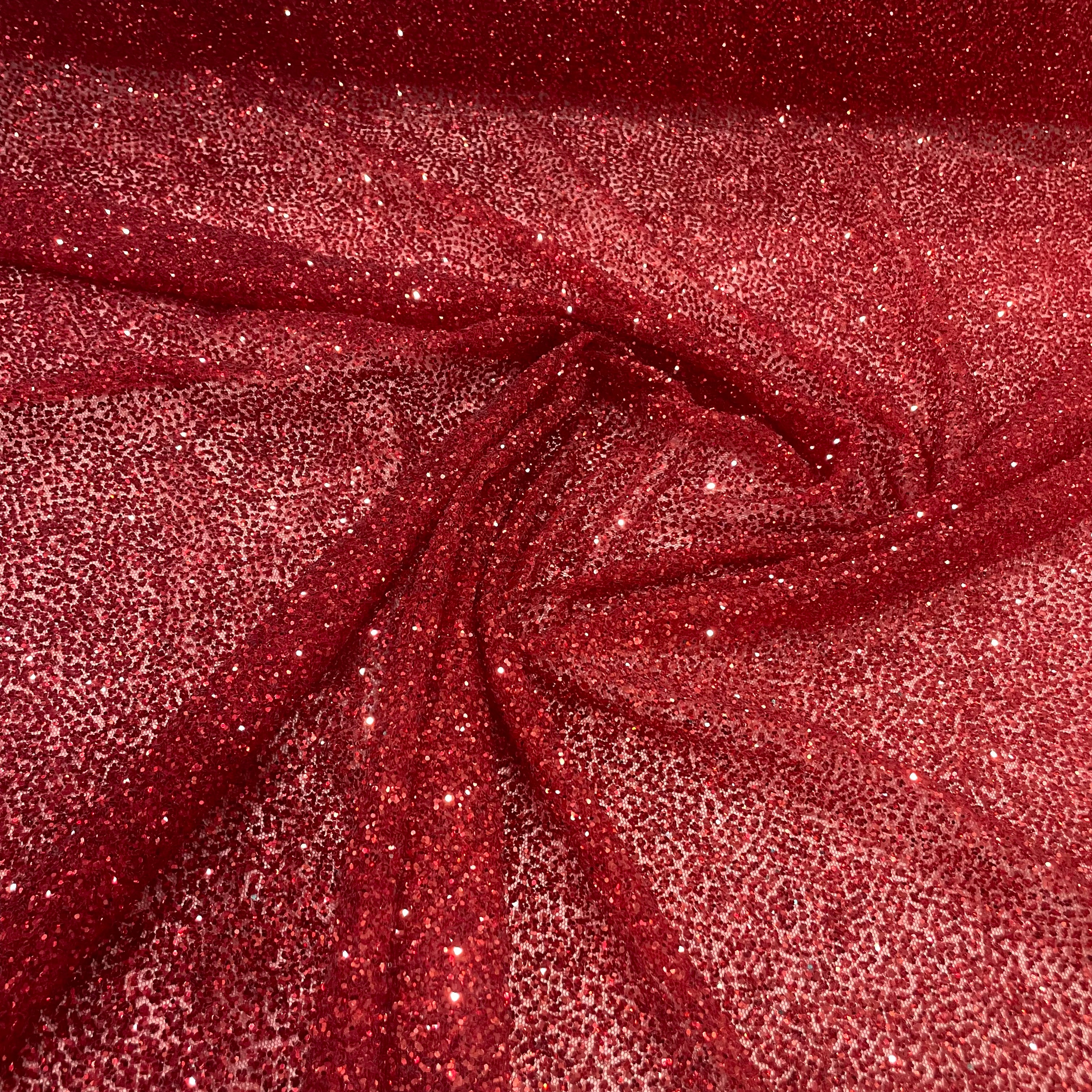 Tule Super Glitter Degradê Vermelho
