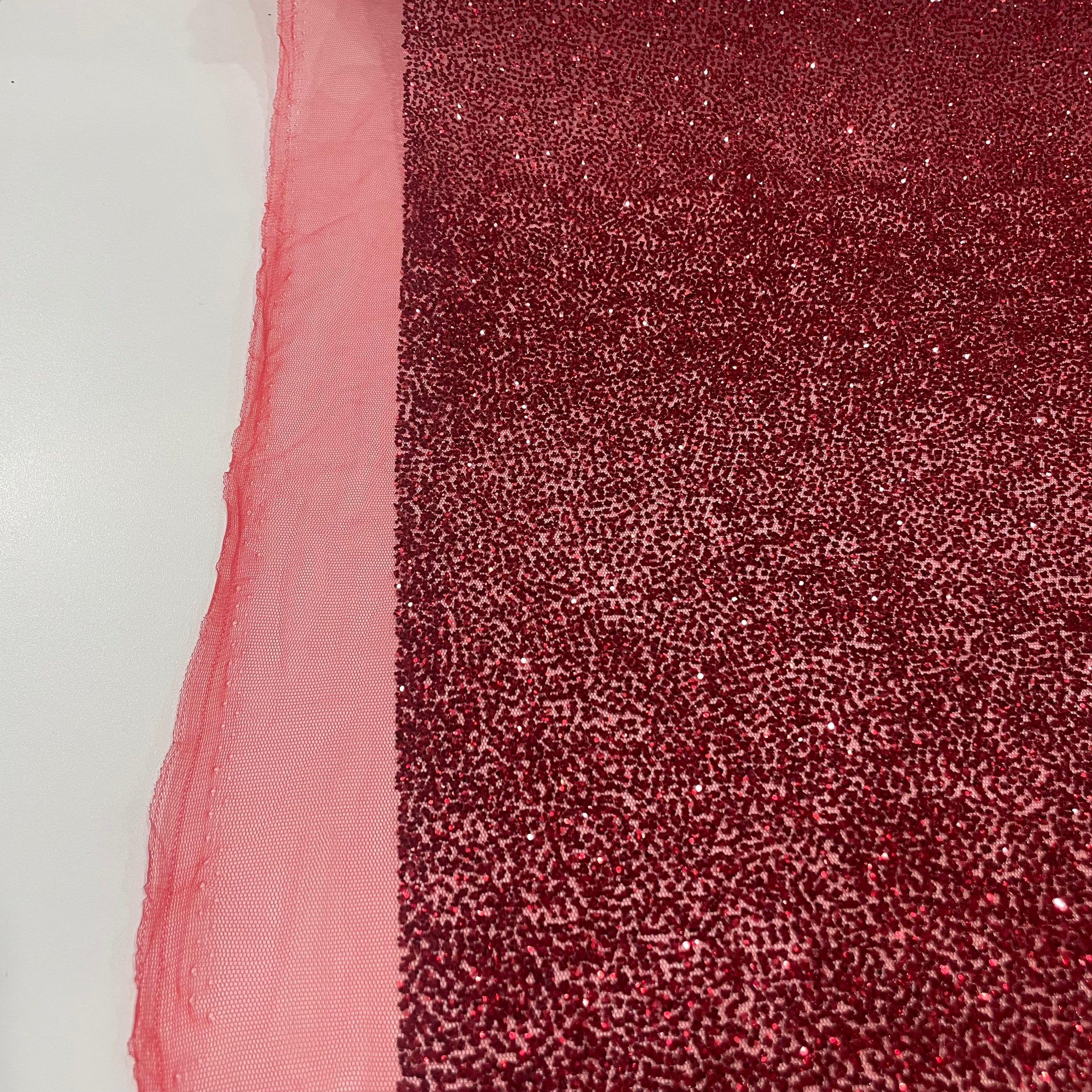 Tule Super Glitter Degradê Vermelho