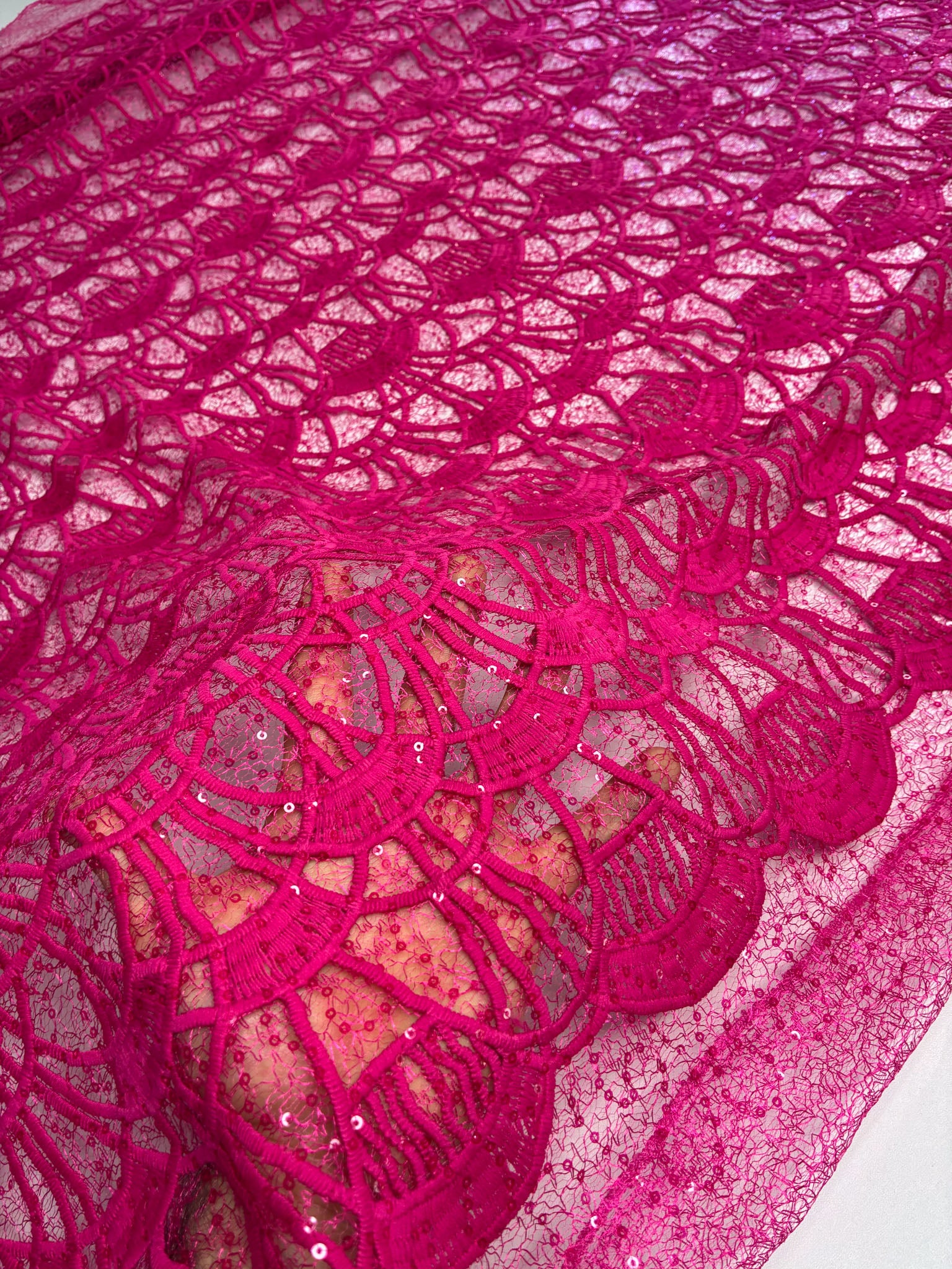 Guipir Teia Rosa Pink - Comprimento: 1,10m X Largura: 1,38m