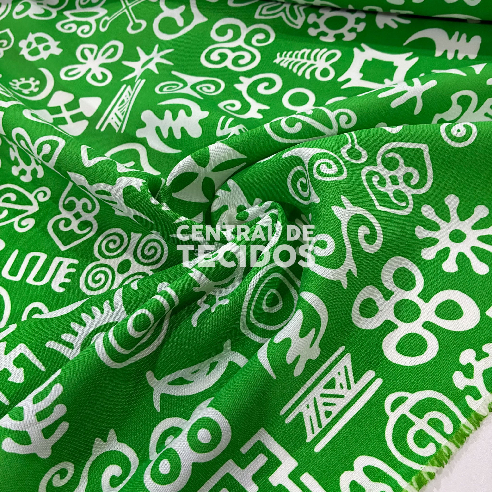 Oxford Digital Étnico Símbolos Verde e Branco