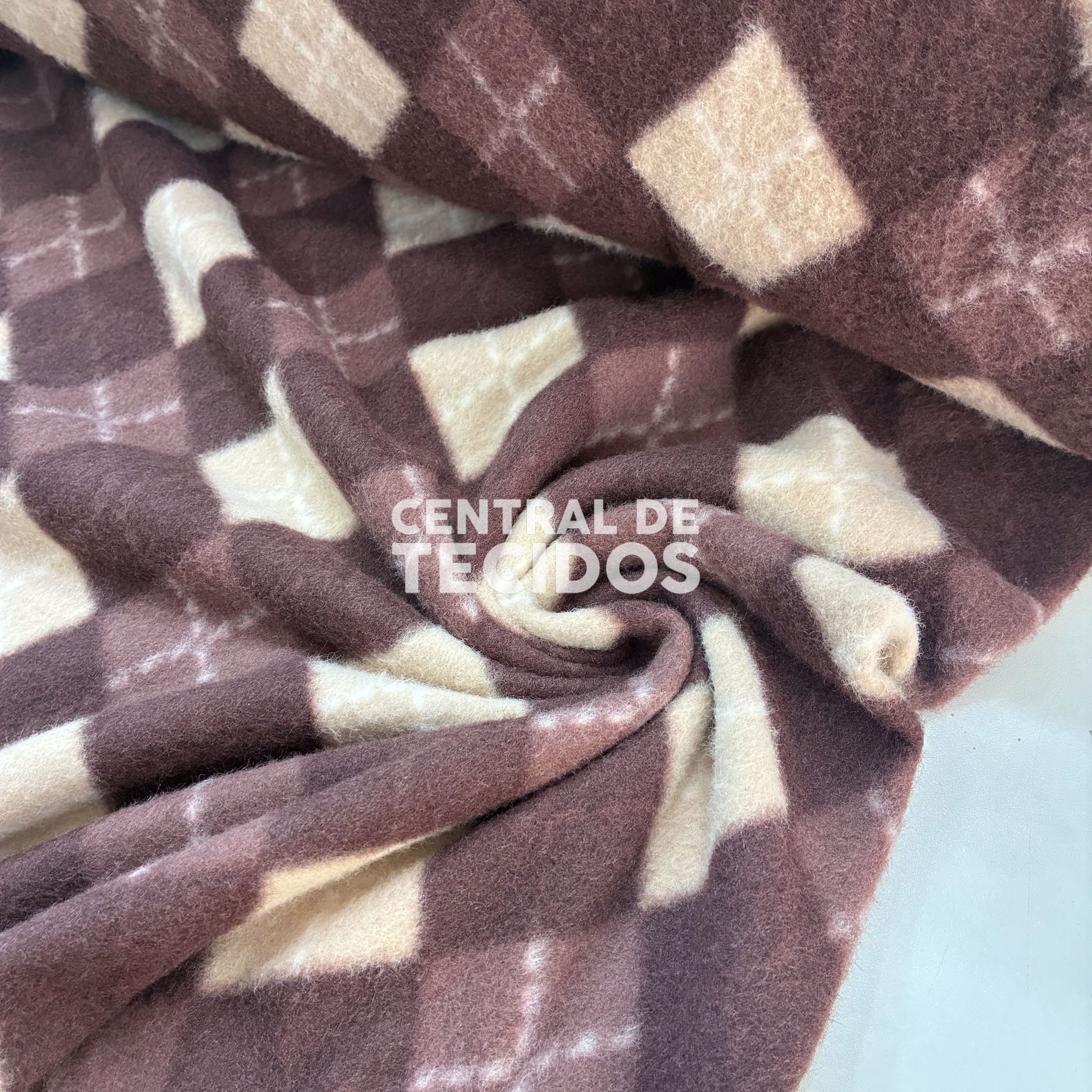 Soft Térmico Xadrez Marrom e Bege