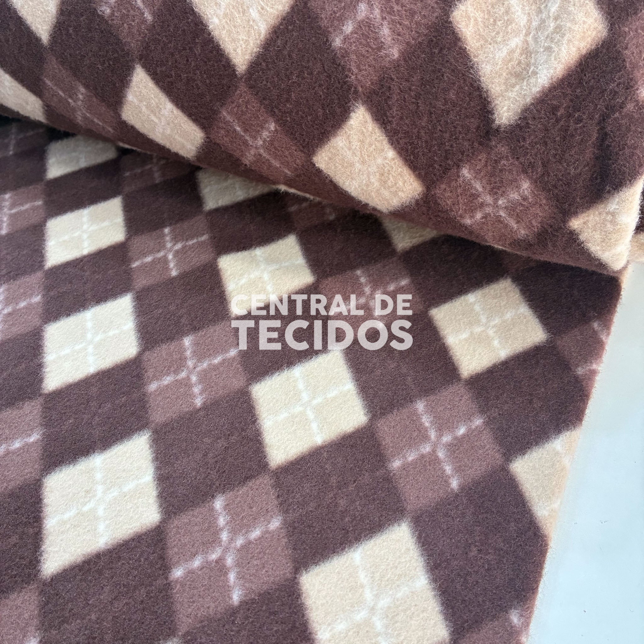 Soft Térmico Xadrez Marrom e Bege