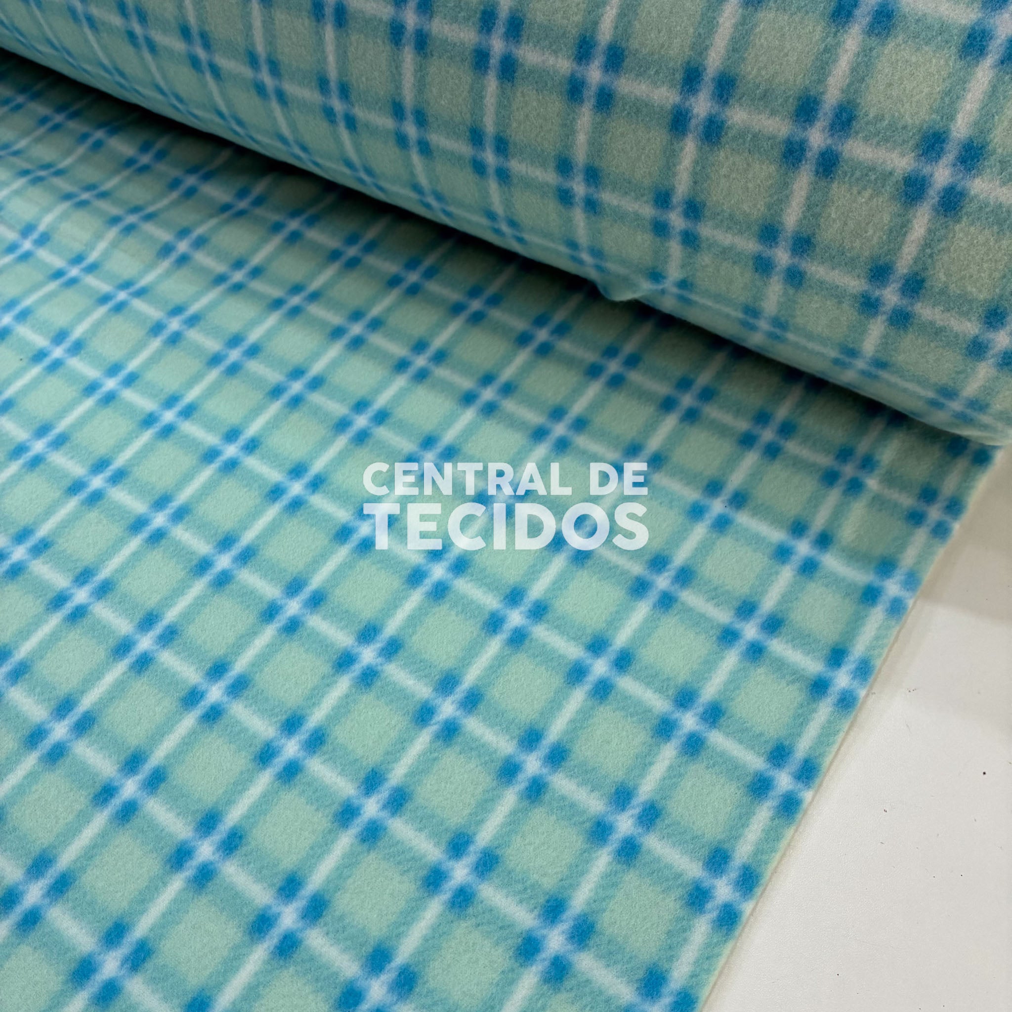 Soft Térmico Xadrez Azul e Menta