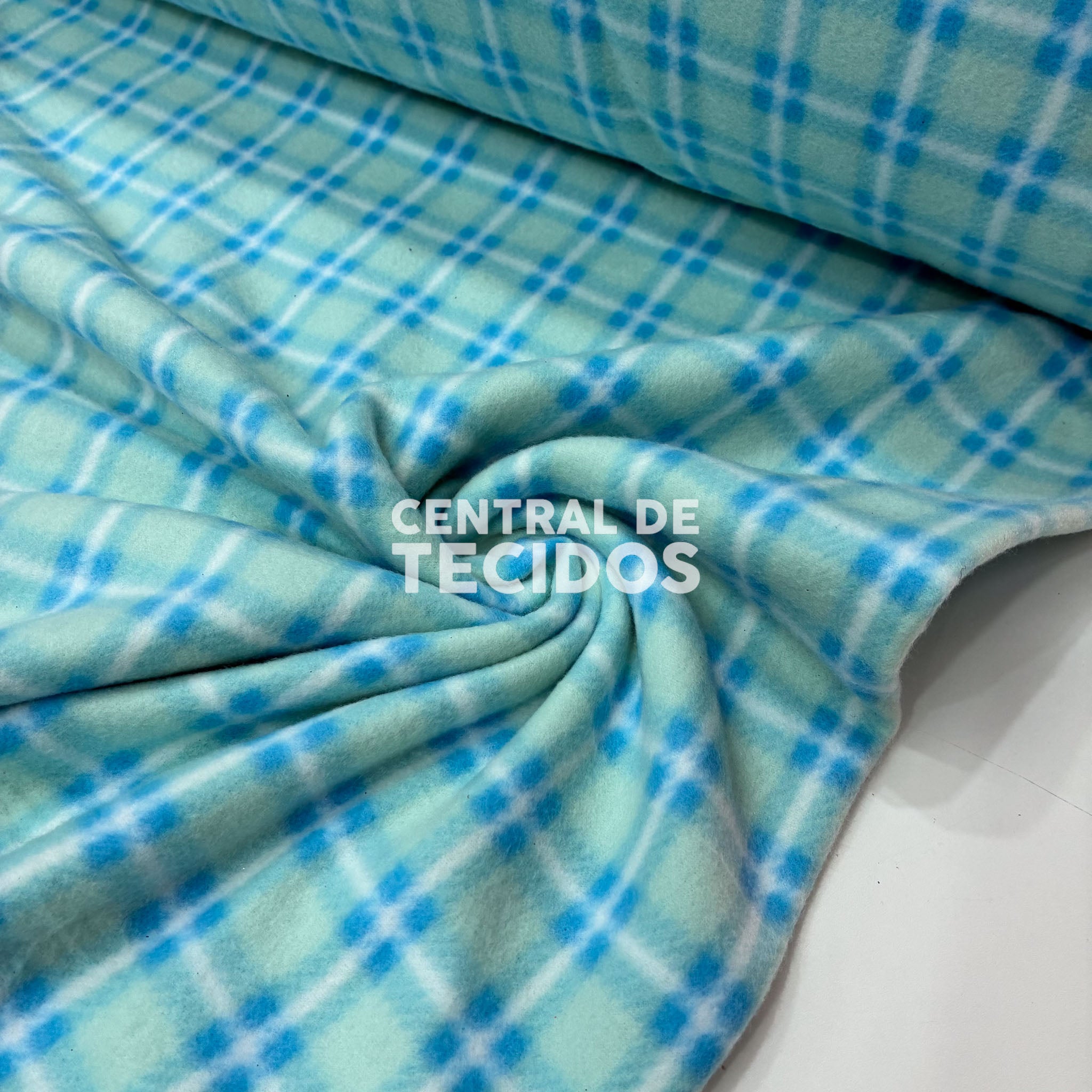 Soft Térmico Xadrez Azul e Menta
