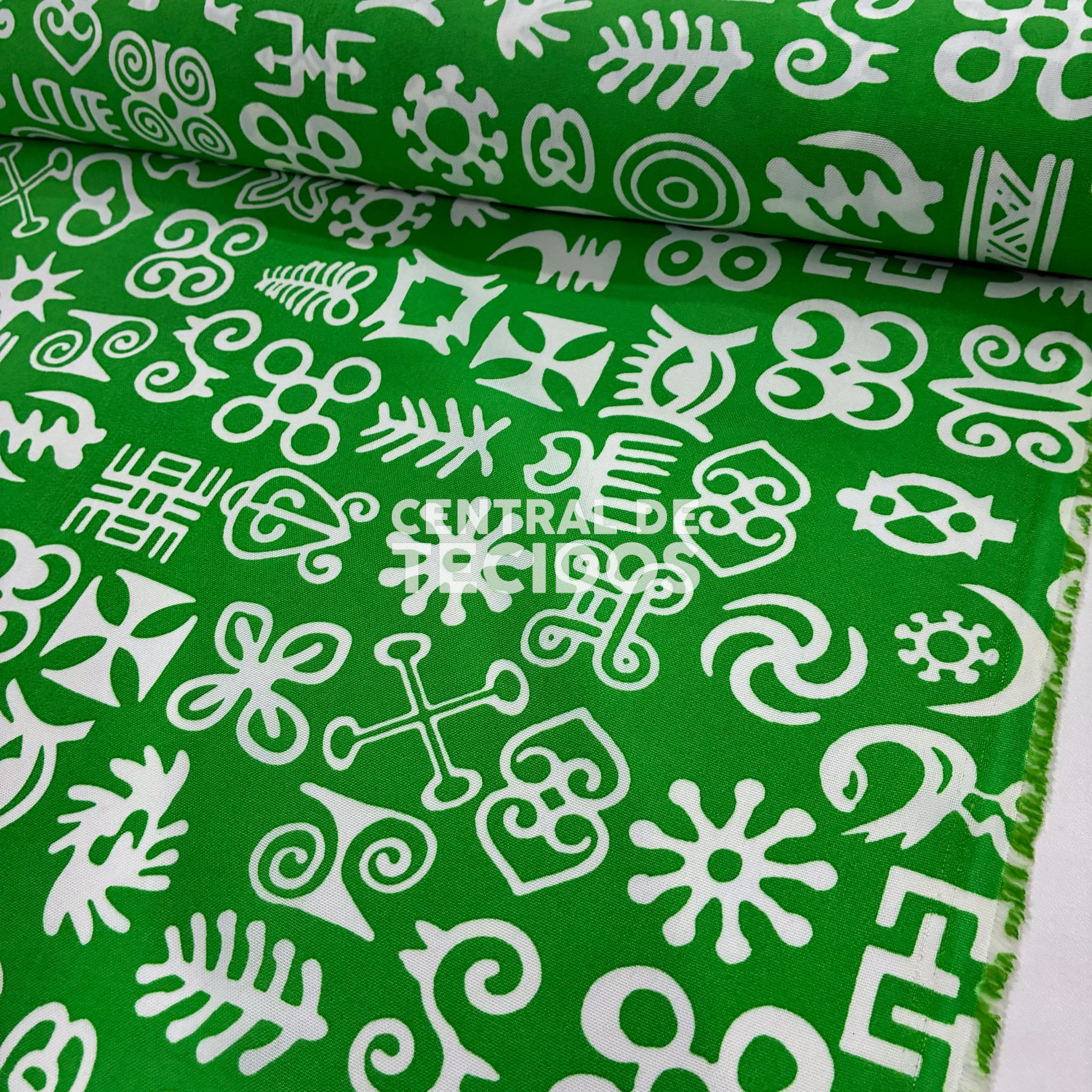 Oxford Digital Étnico Símbolos Verde e Branco