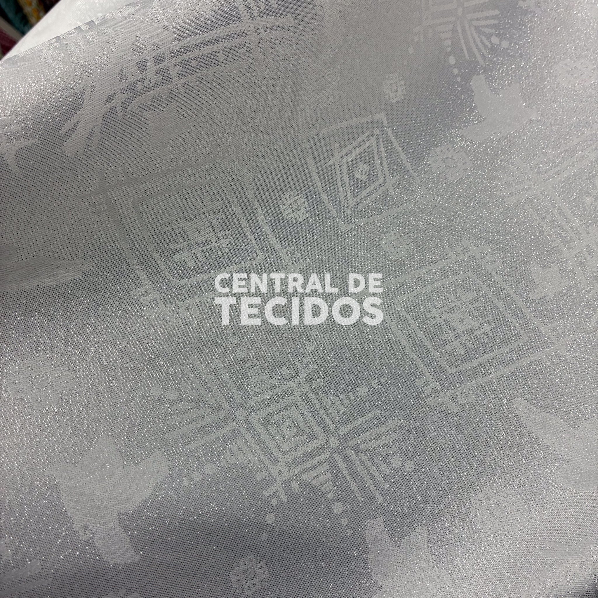 Tecido Jacquard Orixás Branco Oxalá