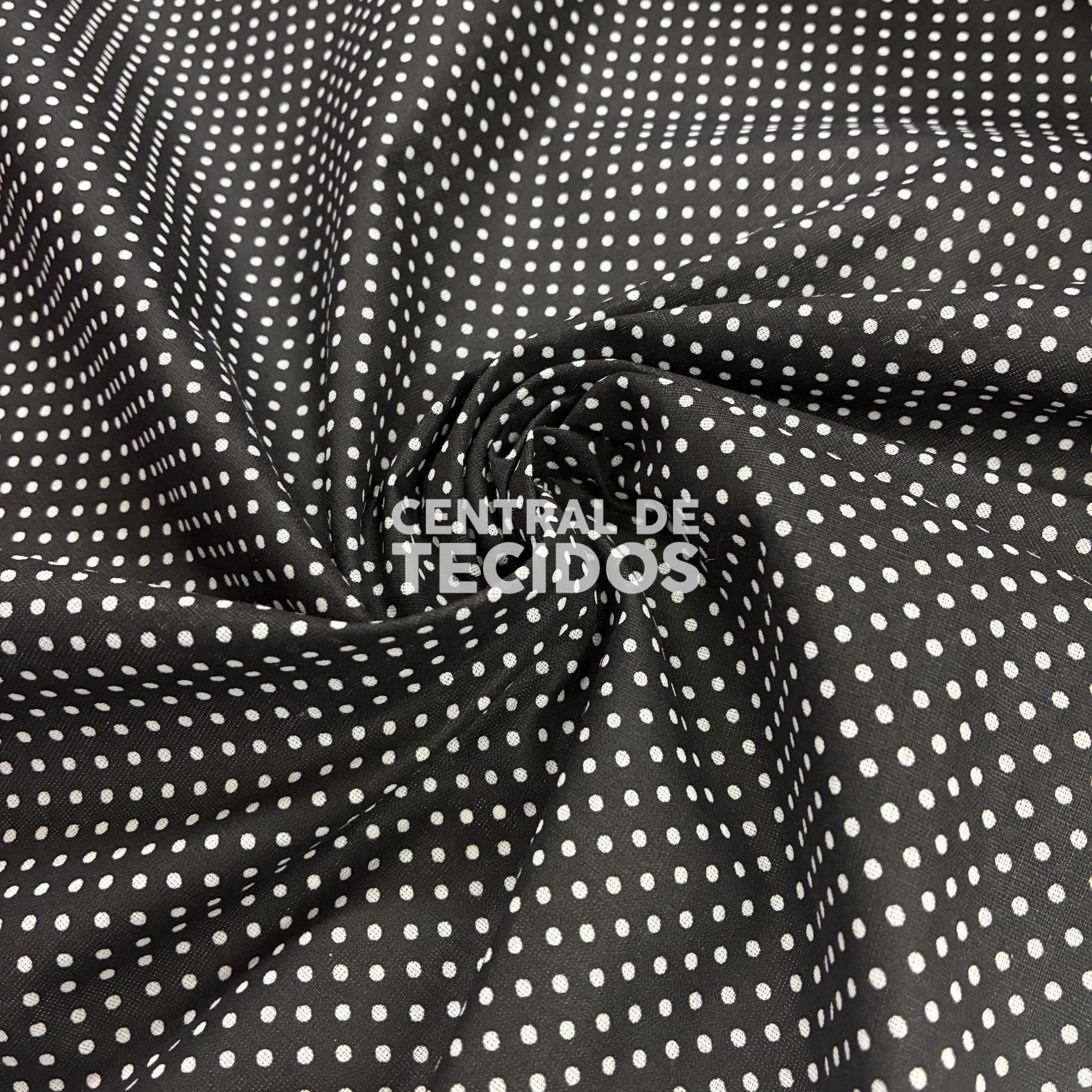 Tricoline Mista Poá Preto e Branco